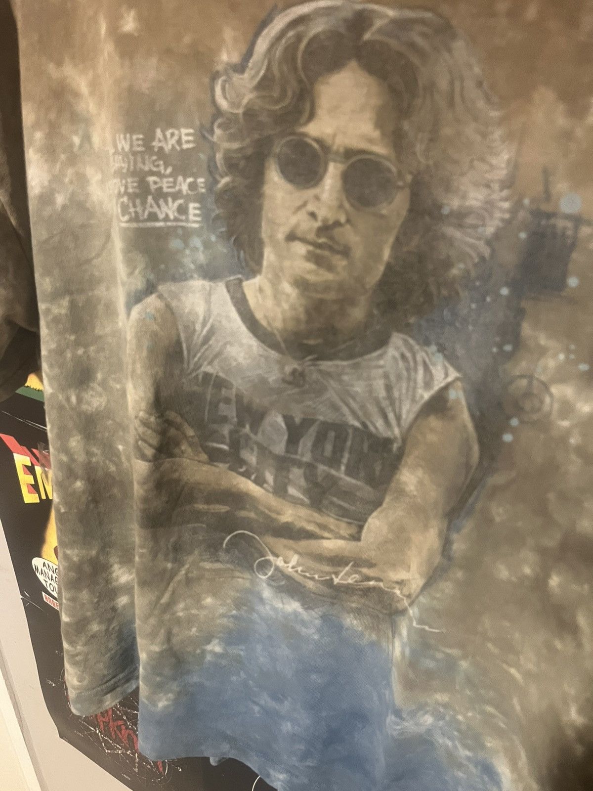 Liquid Blue Y2K 2000’s John Lennon Peace Liquid Blue tye-dye boxy tee Size US XXL / EU 58 / 5 - 3 Thumbnail