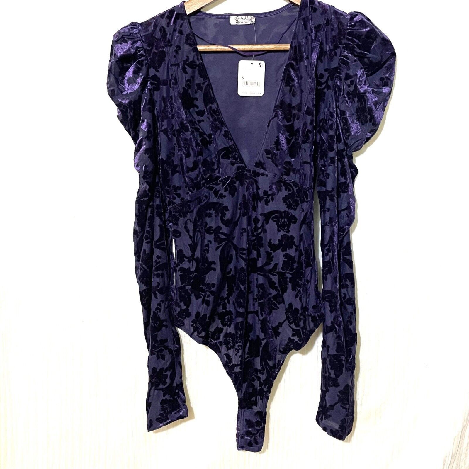 Free People Free People Velvet Burnout Bodysuit Deep Sea New Small Size S / US 4 / IT 40 - 2 Thumbnail