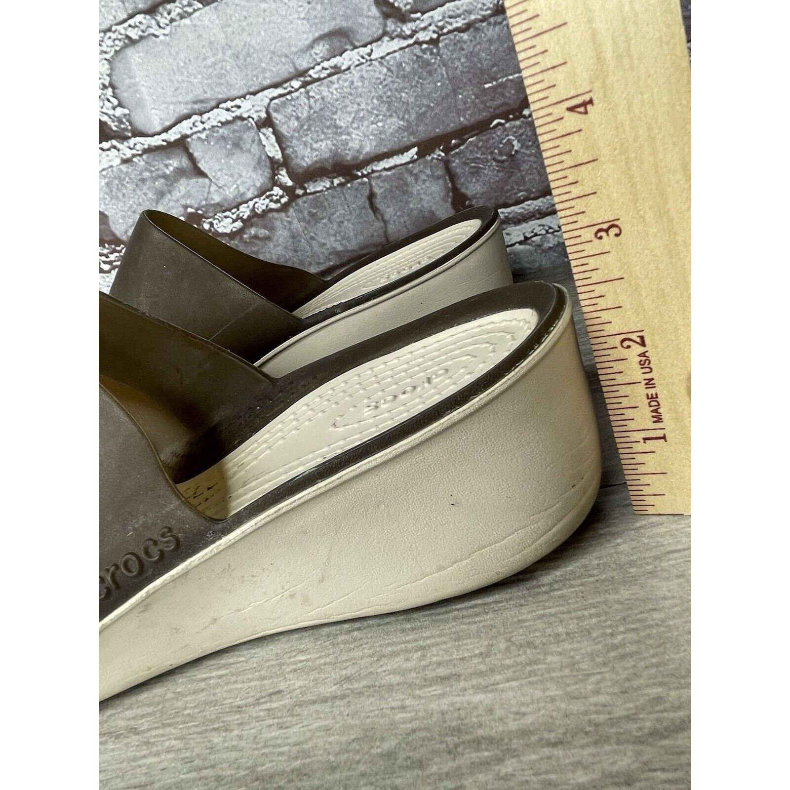Crocs CROCS CIABATTA 200031 COLORBLOCK BROWN TAN SLIP ON WEDGE SA Size US 9 / IT 39 - 13 Thumbnail