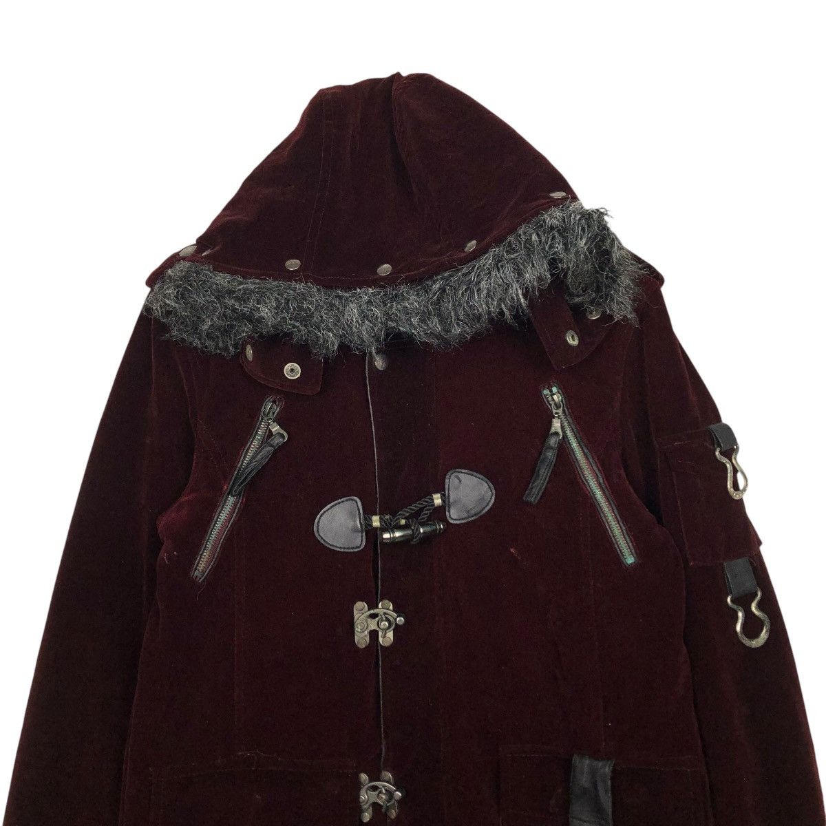 Japanese Brand 🔥VINTAGE BIKER JACKET VELVET AUTHENTIC MINK FUR HOODIE Size US M / EU 48-50 / 2 - 5 Thumbnail