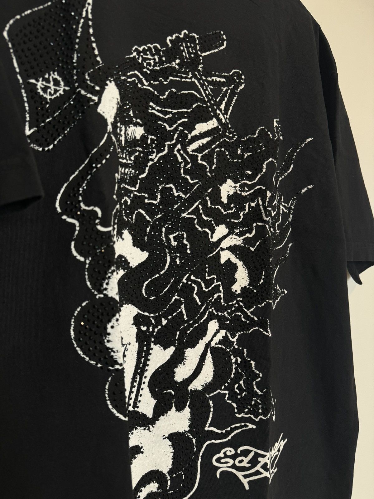 Complex × Ed Hardy × Ken Carson Ken Carson Ed Hardy ComplexCon Black and Red Rhinestone Tee Size US L / EU 52-54 / 3 - 3 Thumbnail