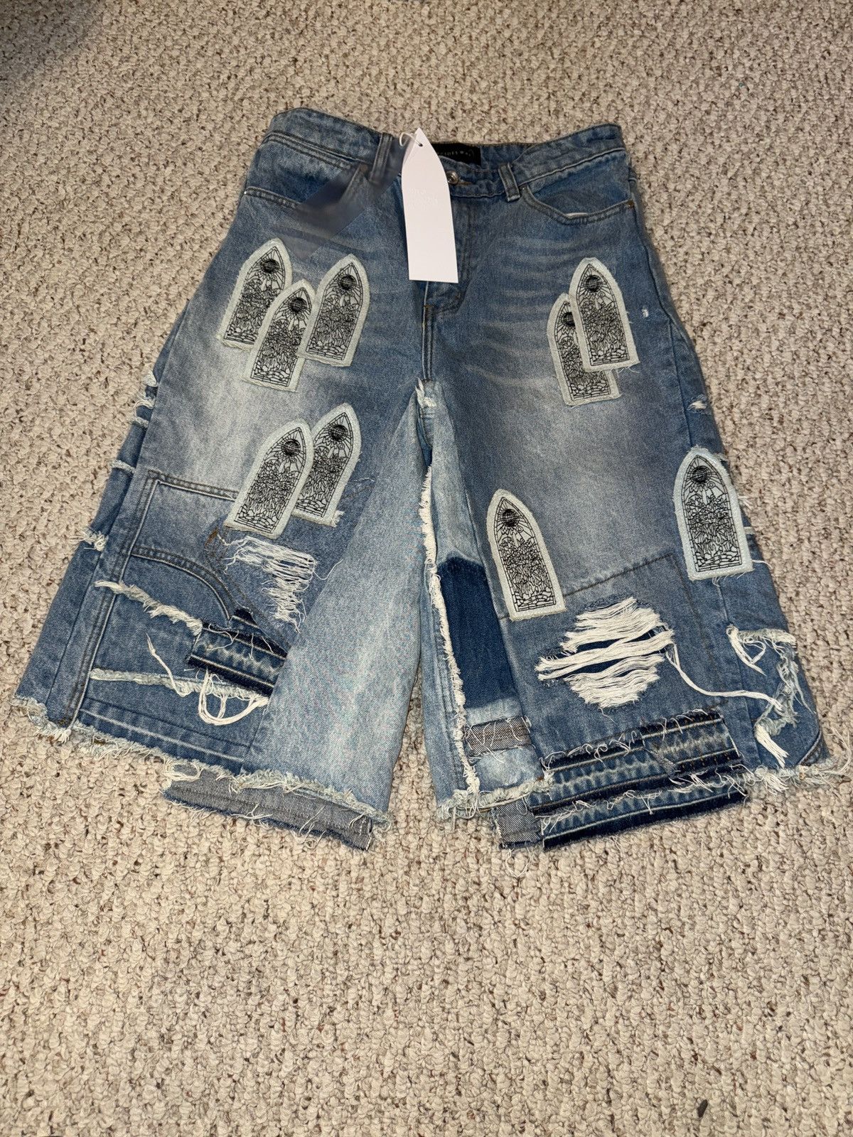 Who Decides War WDW PATCHED ARCH REPAIRED BLOWOUT SHORTS Size US 30 / EU 46 - 2 Thumbnail