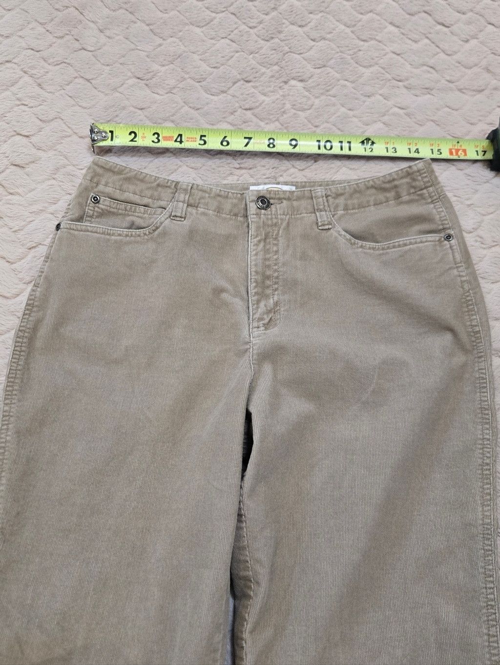 Talbots Talbots Stretch Tan Corduroy Bootcut Pants, Size 8 Size 30" / US 8 / IT 44 - 3 Thumbnail