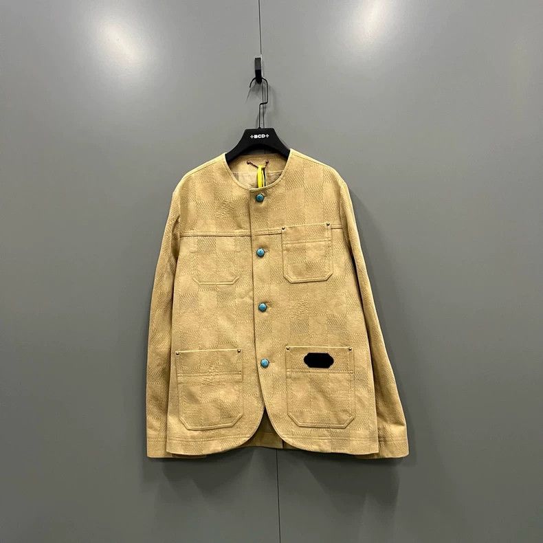 Louis Vuitton Louis Vuitton Khaki checkerboard denim jacket 2501-Nextarro Size US XL / EU 56 / 4 - 1 Thumbnail