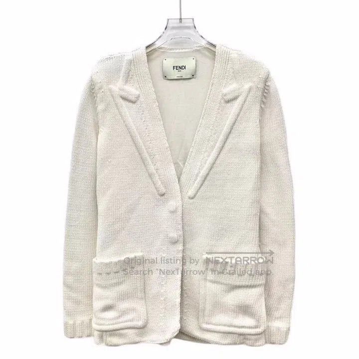 Fendi Fendi Beige V-Neck Button Knit Cardigan. Size US S / EU 44-46 / 1 - 1 Thumbnail