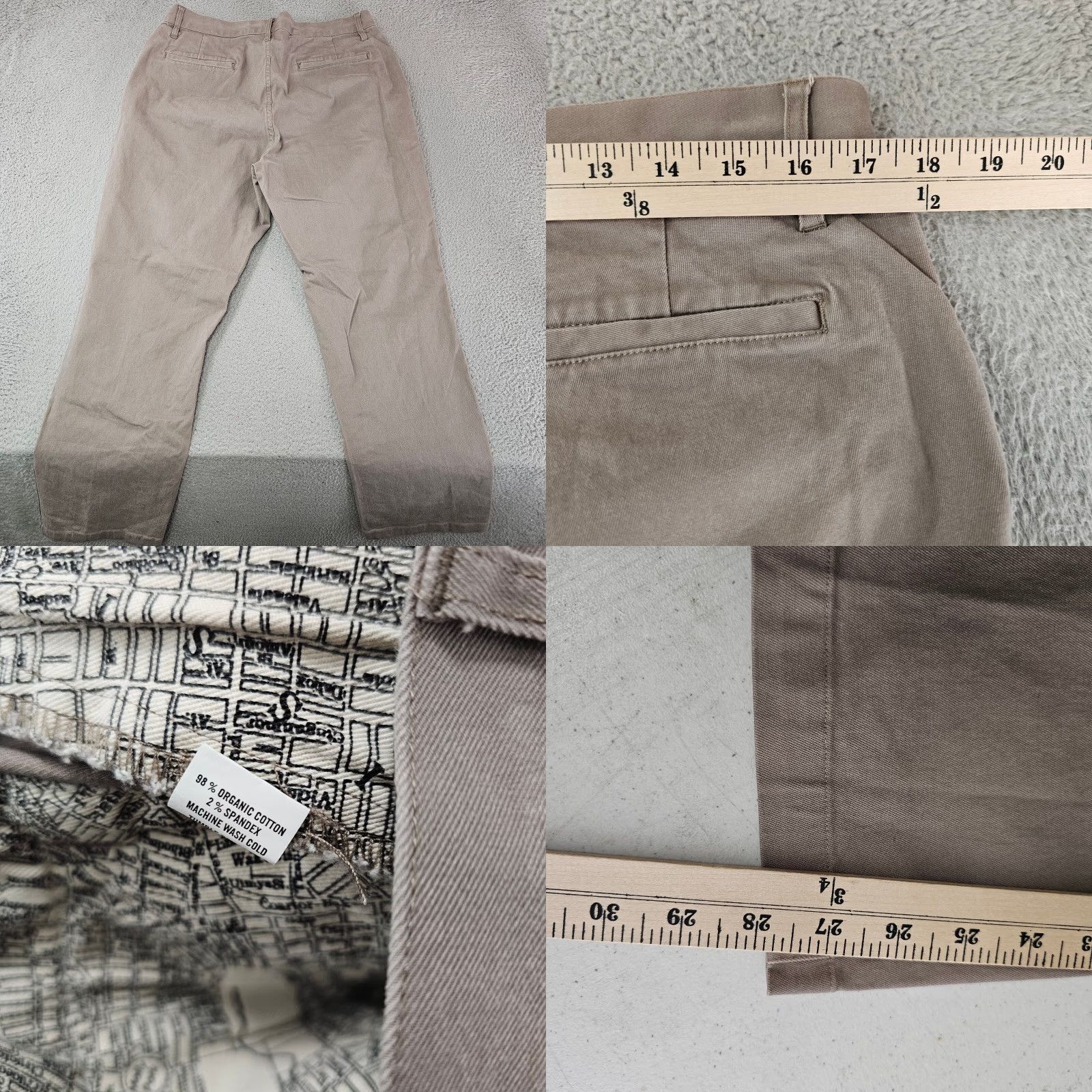 Taylor Stitch Taylor Stitch Pants Mens 35 Beige Khaki Organic Cotton Stretch Twill 35x28 Casual Workwear Chino Regular Beige Mens Size US 35 - 8 Thumbnail