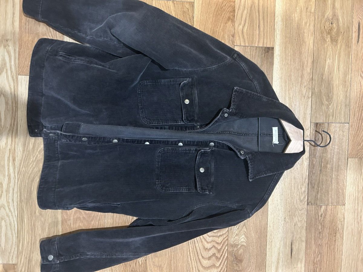 image of Allsaints Castleford Corduroy Relaxed Overshirt - Large in Black, Men's