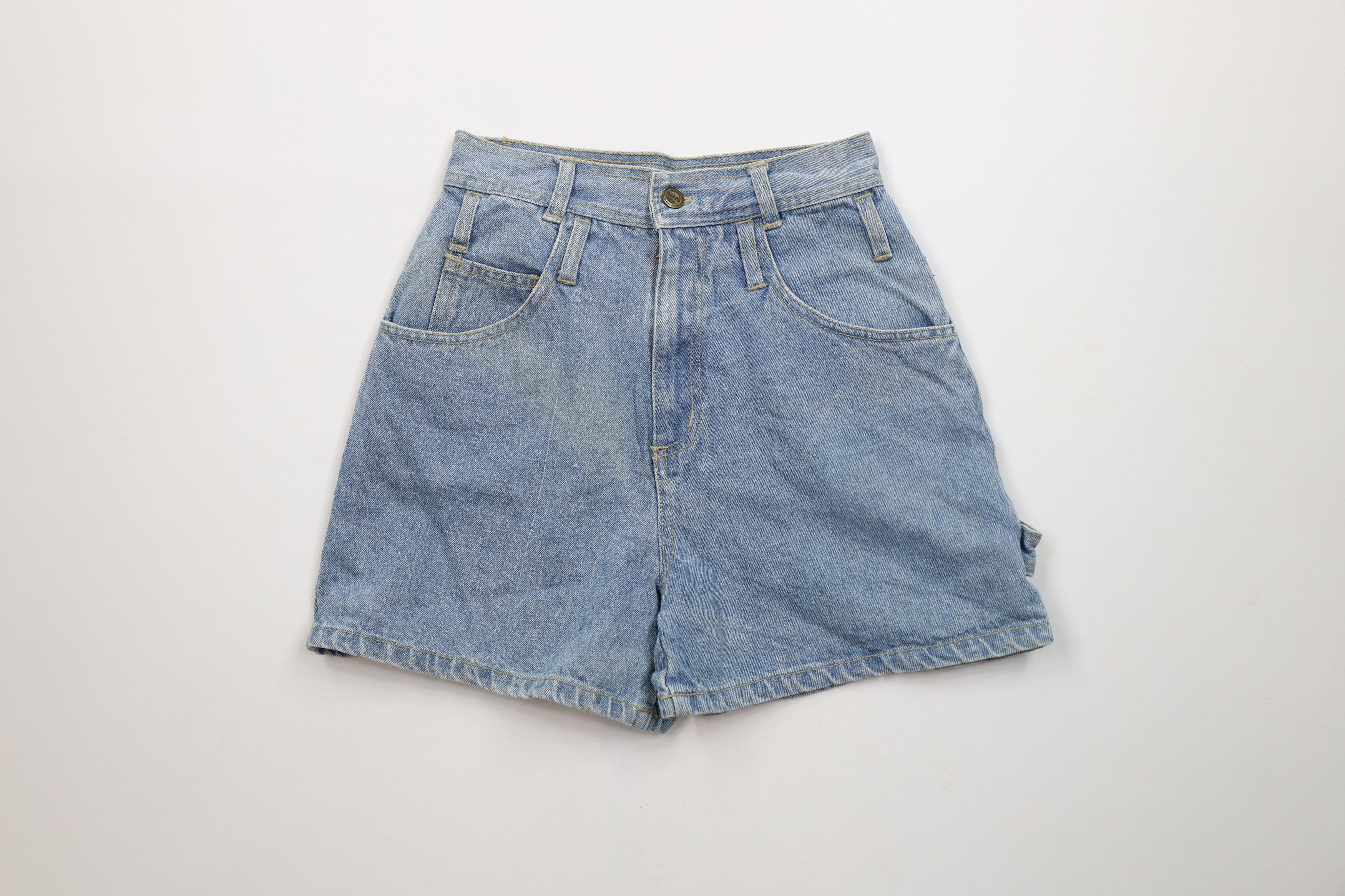 Vintage Vintage 90s Streetwear Pin Up Girl Denim Jean Shorts Blue Size 28" / US 6 / IT 42 - 1 Thumbnail