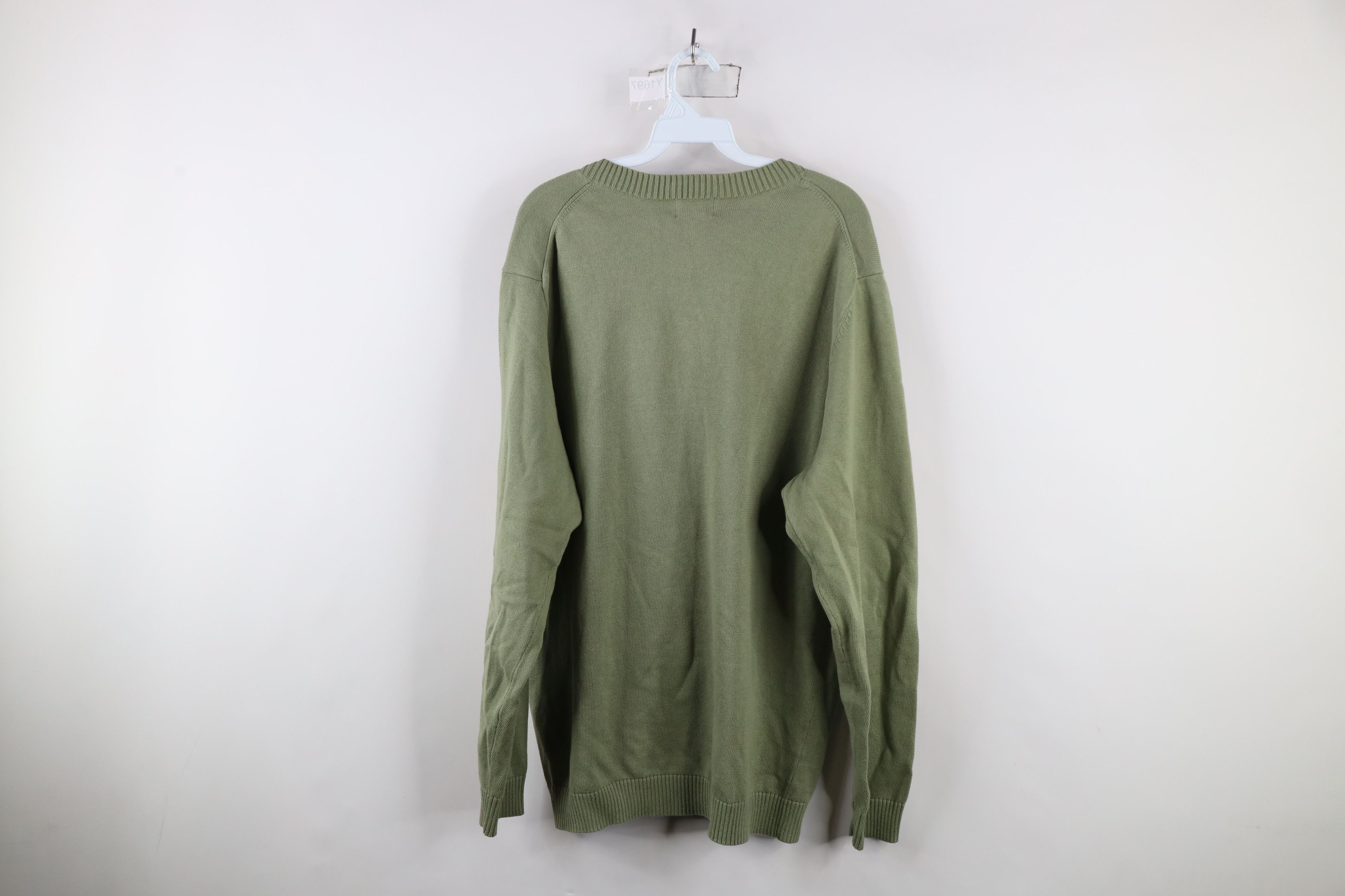 L.L. Bean × Vintage Vintage 90s LL Bean Blank Cotton Knit V-Neck Sweater Size US L / EU 52-54 / 3 - 7 Thumbnail