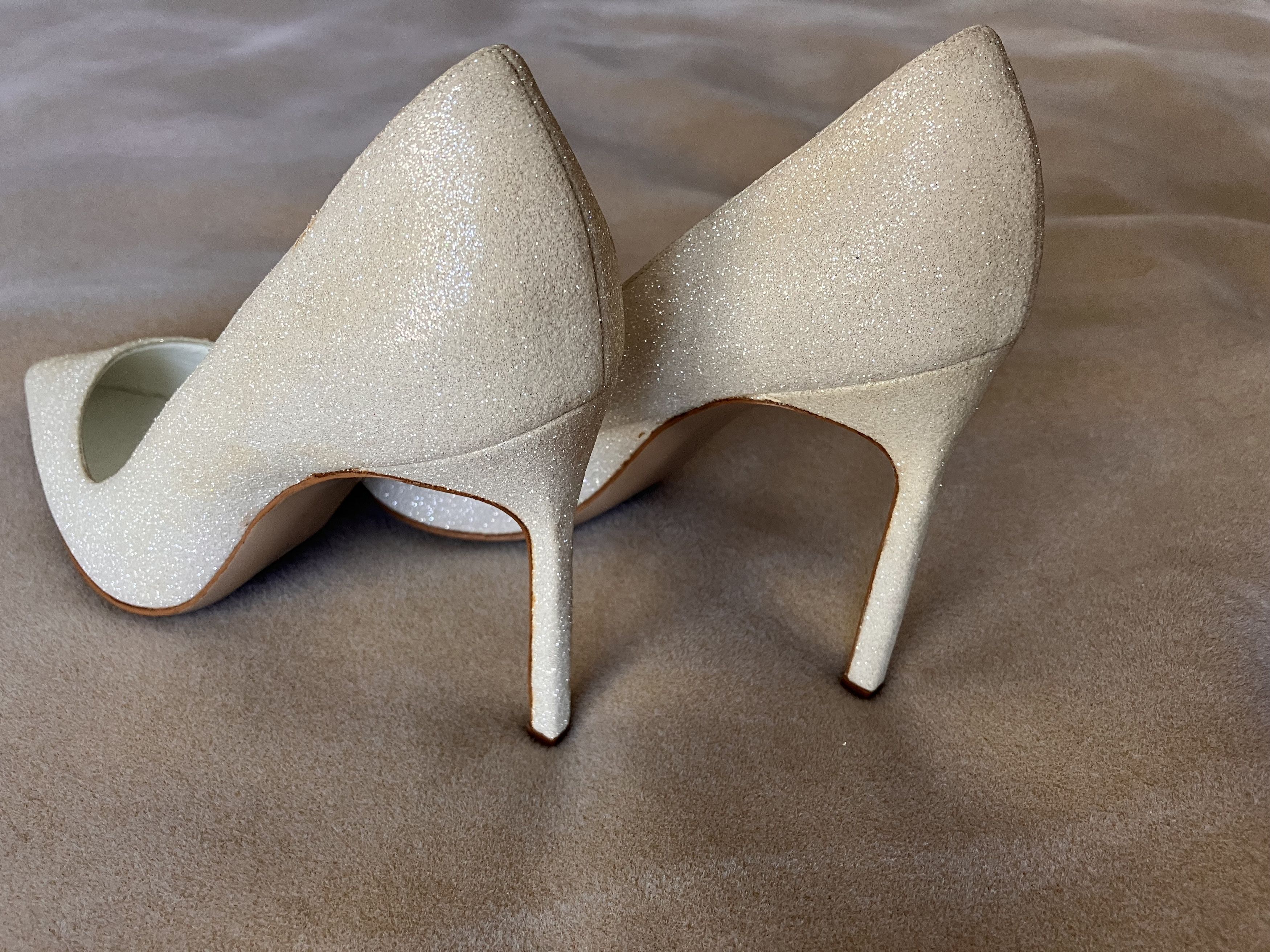 Manolo Blahnik Manolo Blahnik White Sparkly Stiletto Heels - 39 Size US 9 / IT 39 - 3 Thumbnail