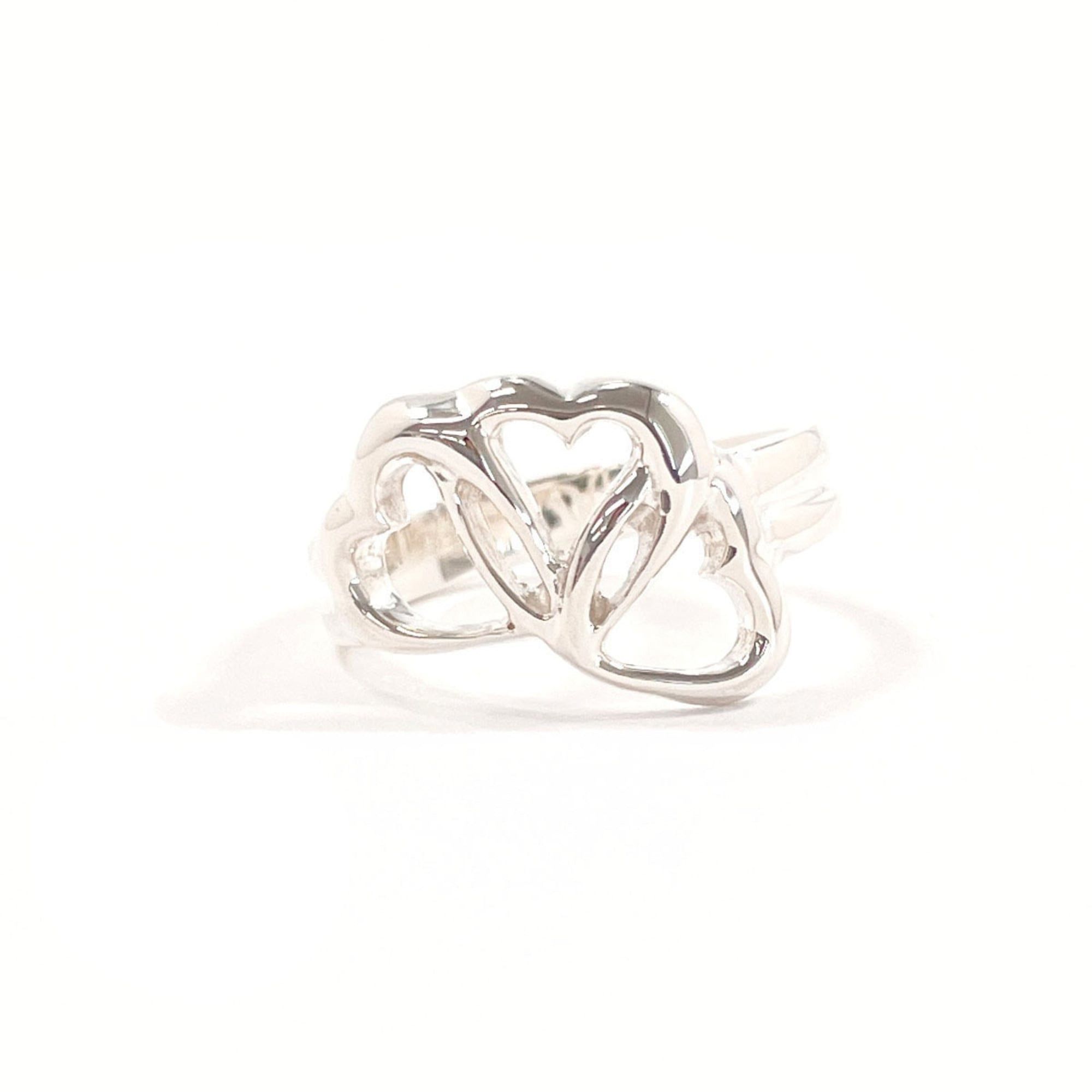 Tiffany & Co. TIFFANY&Co. Tiffany Triple Heart Ring, Sterling Silver 925, Size 8, Silver, Women's Size ONE SIZE - 1 Thumbnail