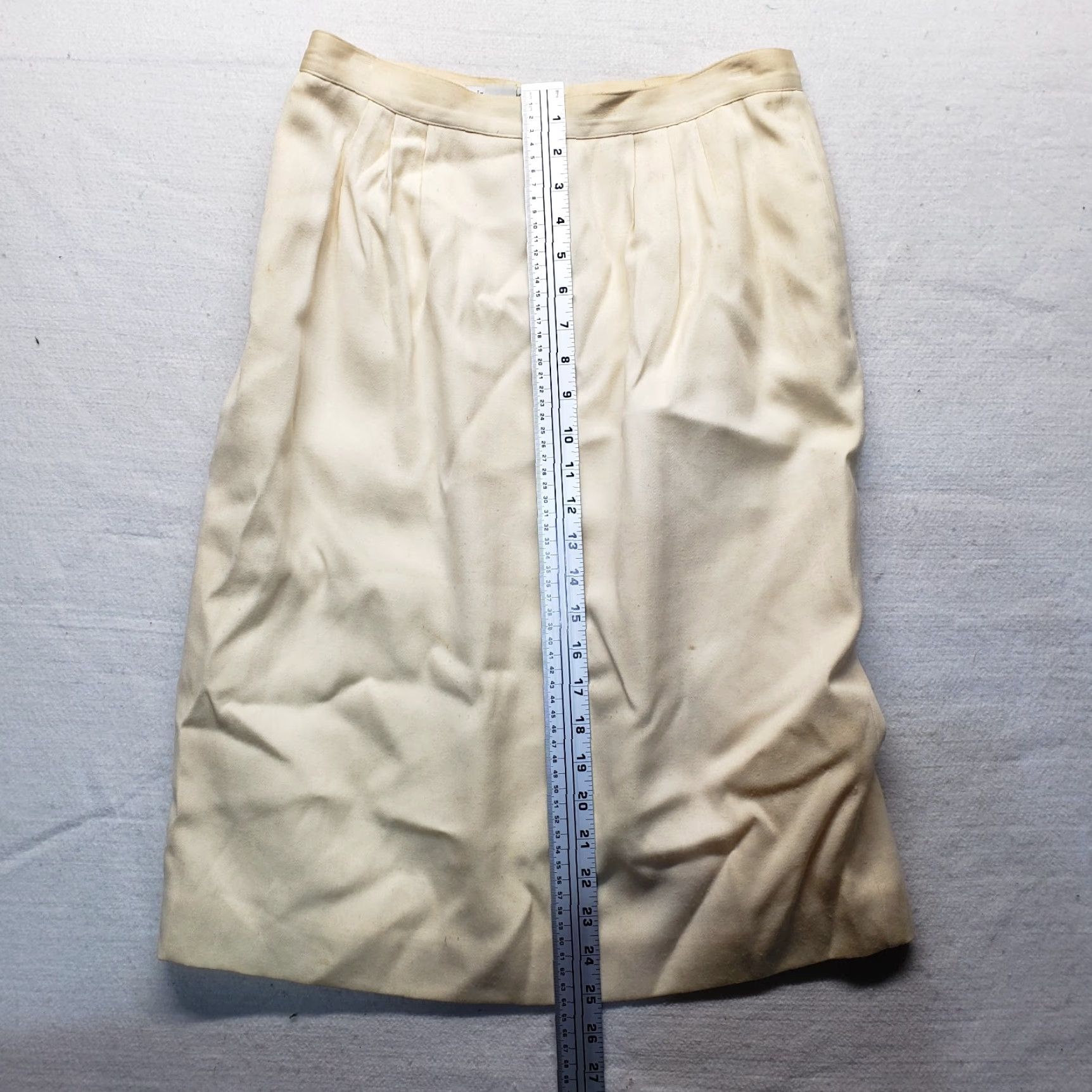 Liz Claiborne VINTAGE Liz Claiborne Yellow Pocket High Waist Wool Rayon Lined Skirt Women's 12 Size 34" / US 12 / IT 48 - 4 Thumbnail