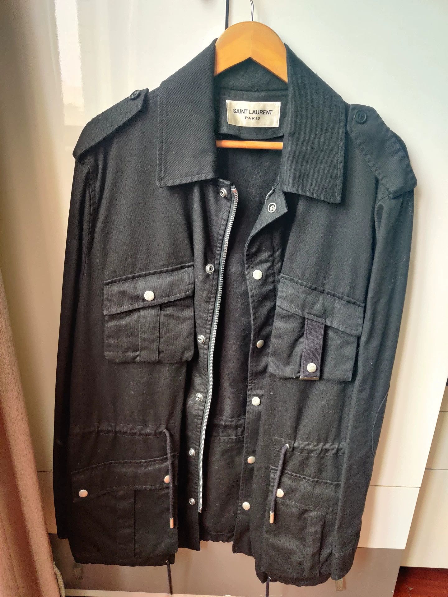 Saint Laurent Paris Saint Laurent Black Safari Jacket Size US L / EU 52-54 / 3 - 1 Thumbnail