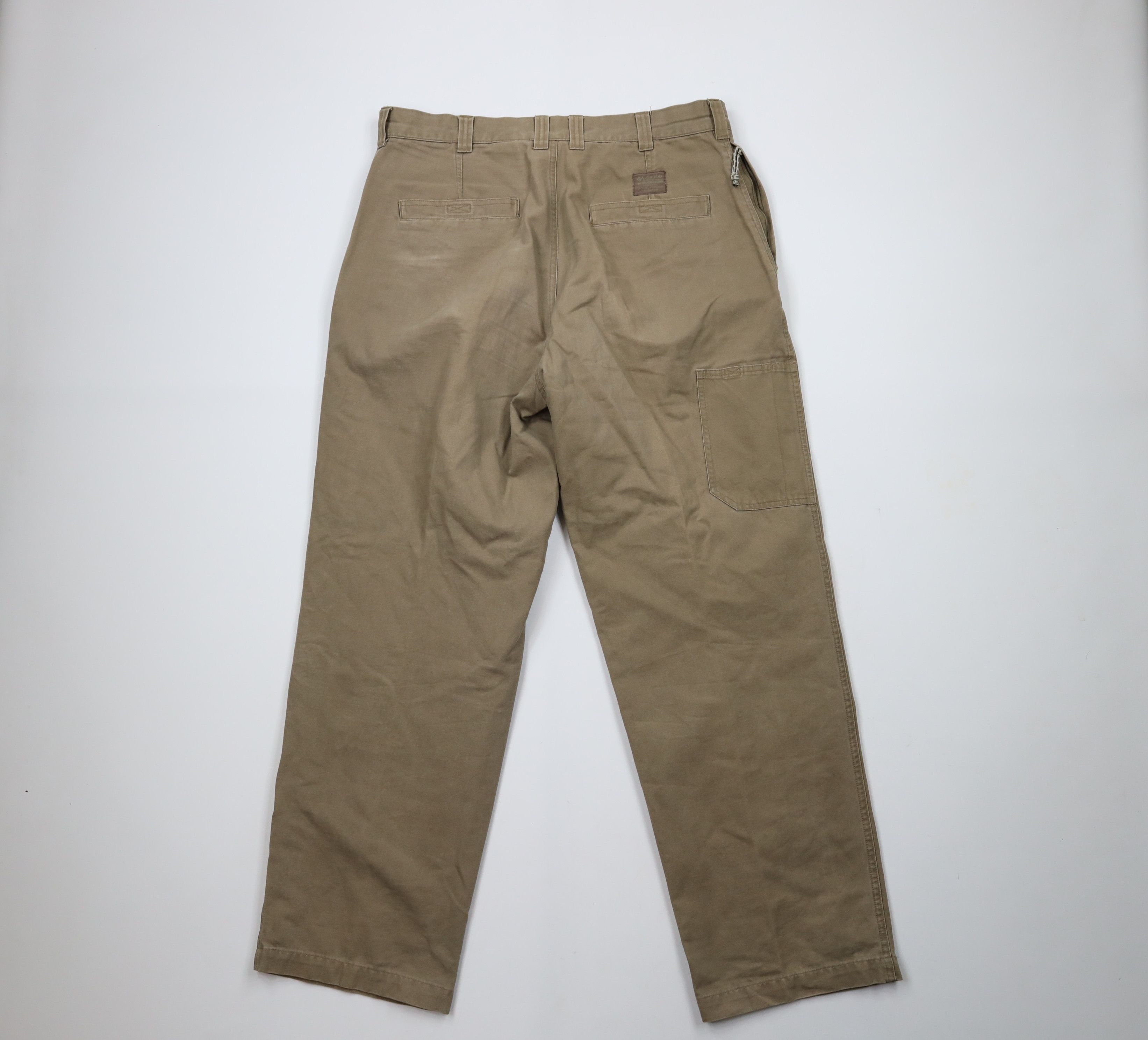 Columbia × Vintage Vintage Columbia Wide Leg Canvas Dungaree Pants Beige Size US 36 / EU 52 - 10 Thumbnail