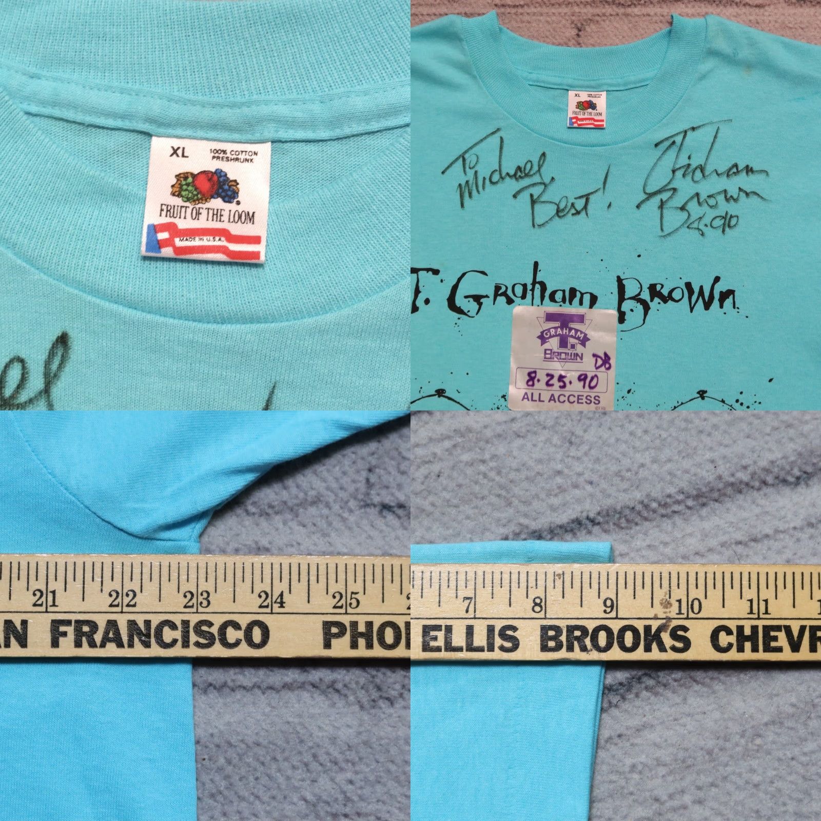 Fruit Of The Loom Vintage T Graham Brown Bumper to Bumper Tour Shirt XL Blue Mens T-Shirt Size US XL / EU 56 / 4 - 8 Thumbnail