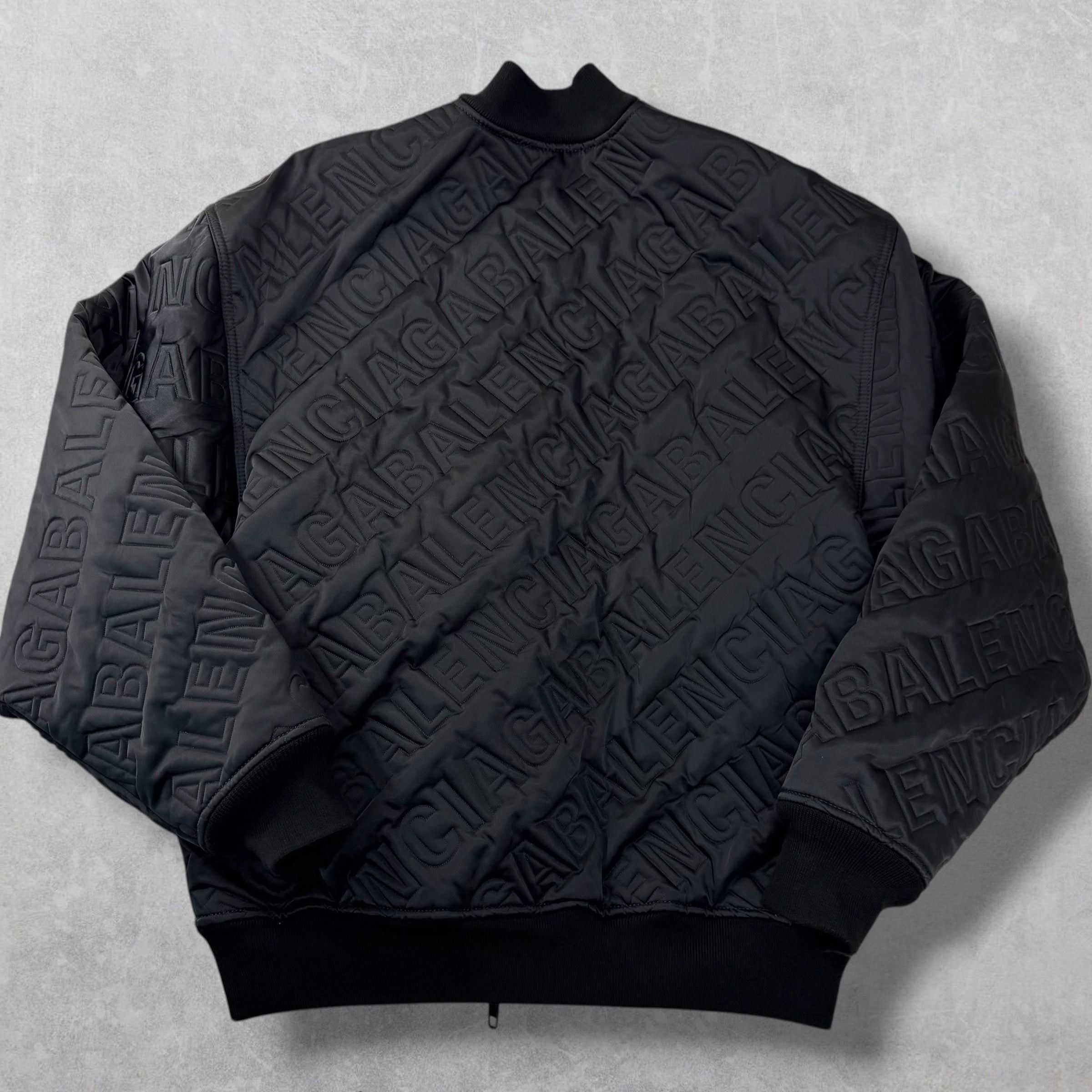 Balenciaga Balenciaga All Over Logo Quilted Bomber 42 (L) Size US L / EU 52-54 / 3 - 2 Thumbnail