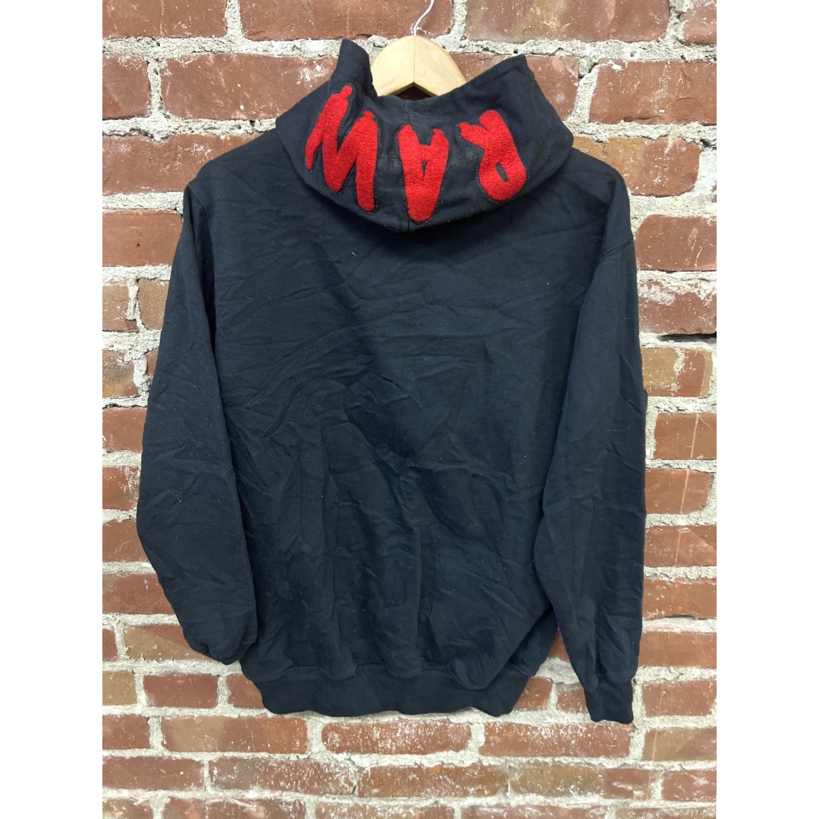 Vintage Raw Pullover Hooded Sweatshirt Mens Black Size S Small Size US S / EU 44-46 / 1 - 3 Thumbnail