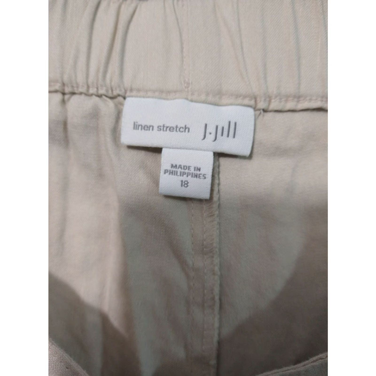 J. Jill J Jill Pants Womens 18 Beige Linen Blend Stretch Straight Leg Beachy Coastal Size 40" / US 18 - 7 Thumbnail