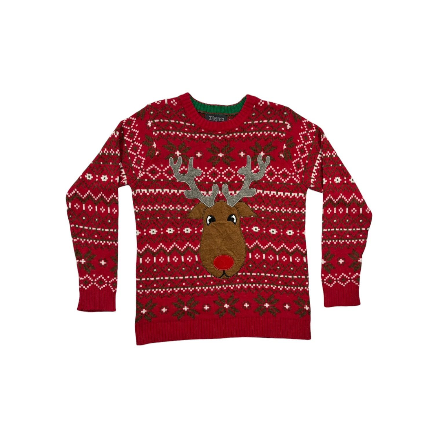 Other Ugly Holiday Christmas Sweater Women M Reindeer Red Cotton Size M / US 6-8 / IT 42-44 - 3 Thumbnail