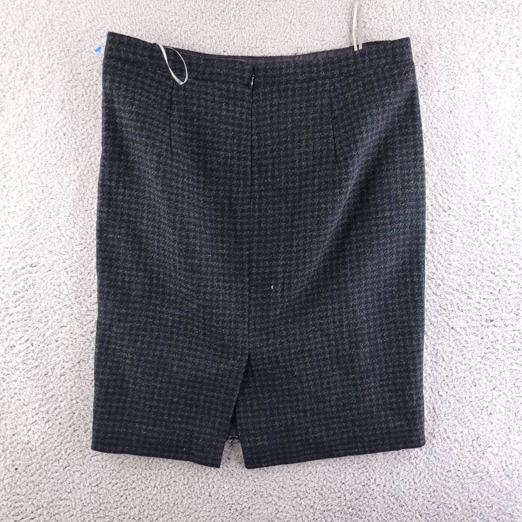 J.Crew J.CREW Wool Pencil Skirt Womens 2 Houndstooth Black Gray Mini Short Size 26" / US 2 / IT 38 - 4 Thumbnail
