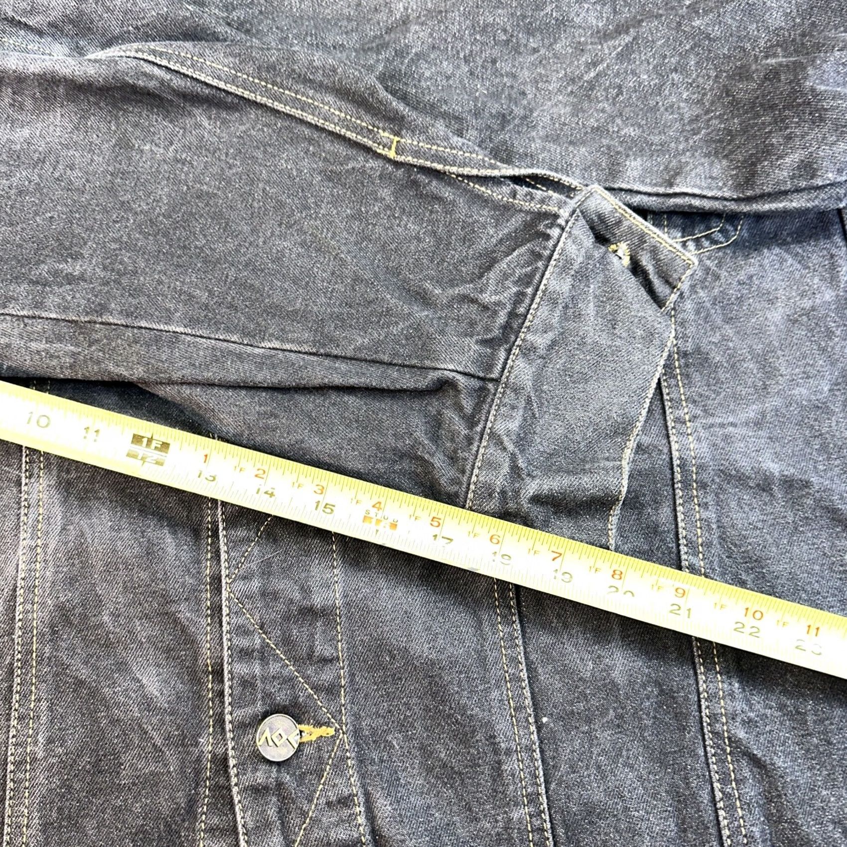 Vintage VINTAGE Men’s Jacket Jean 2XL Black 90s Y2K Mens Size US 39 - 6 Thumbnail