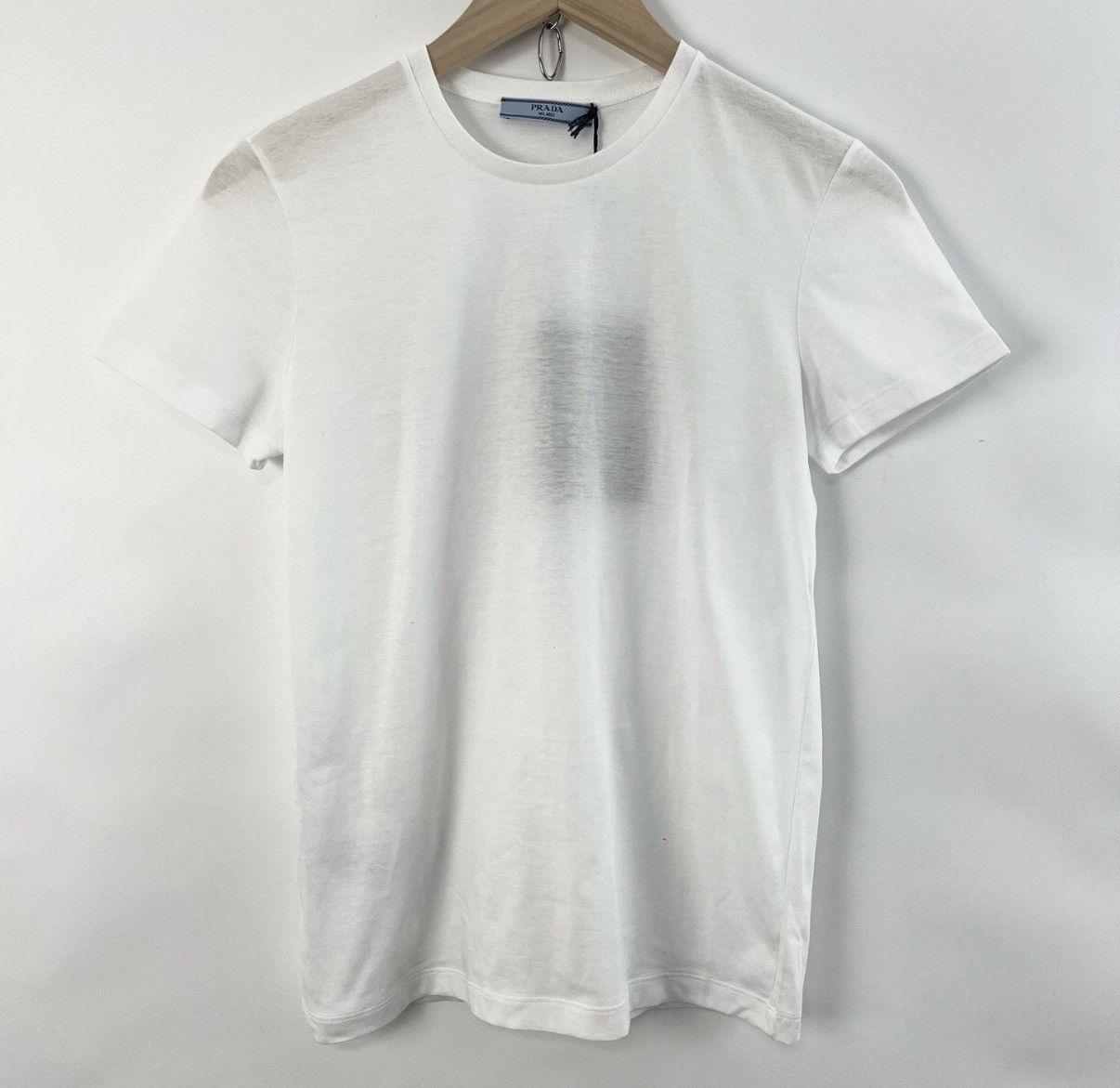 Prada PRADA / Classic Solid White Crew Neck Short Sleeve K12 Size US M / EU 48-50 / 2 - 1 Thumbnail