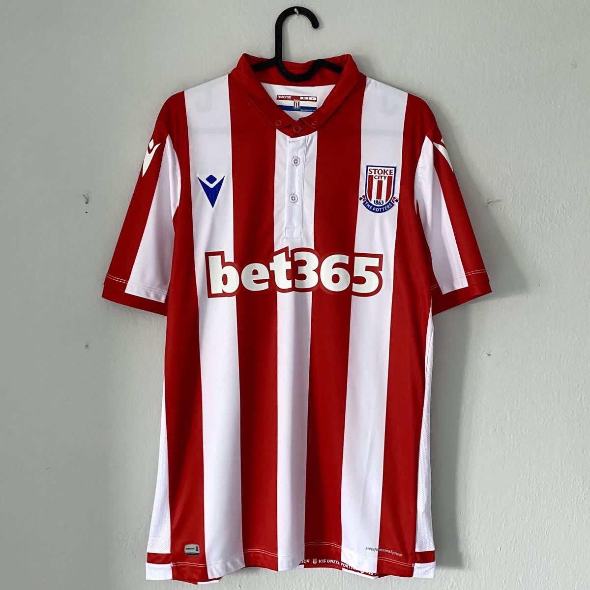 Macron 2019 2020 Stoke City England Macron Home Soccer Jersey Shirt Size US M / EU 48-50 / 2 - 3 Thumbnail