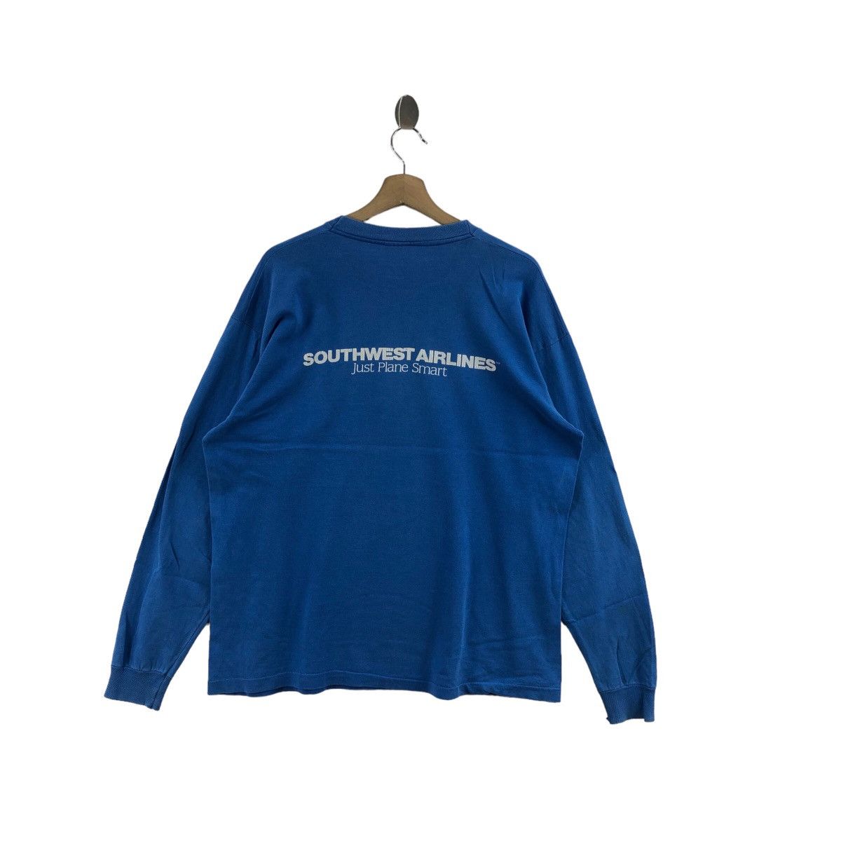 Fruit Of The Loom × Vintage Pick!! Vtg 90's SOUTHWEST AIRLINES Faded Long Sleeve Tshirt Size US XL / EU 56 / 4 - 2 Thumbnail