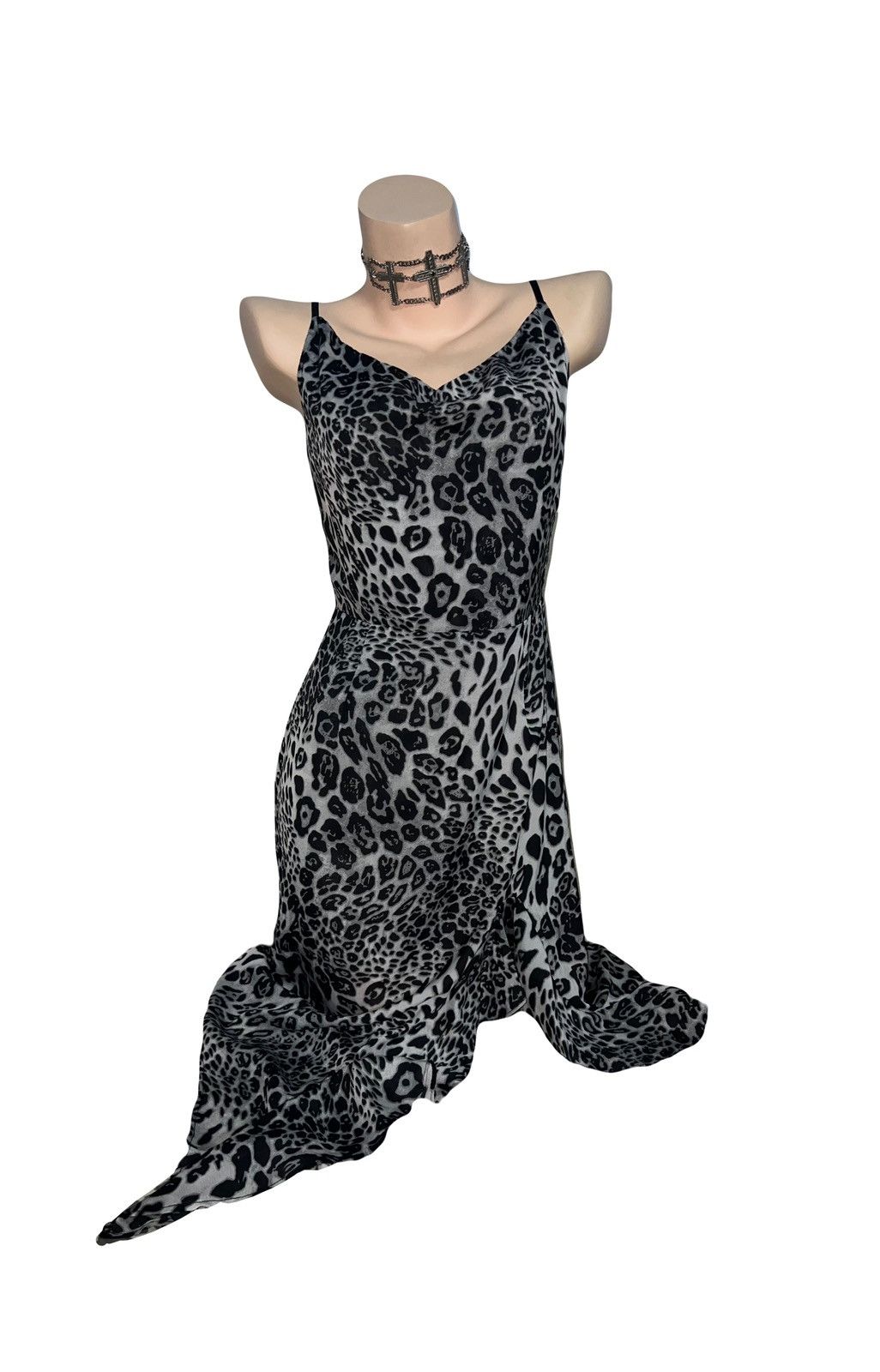 Vintage Vintage Leopard asymmetric mini dress 🐆🧝🏻‍♀️ Size S / US 4 / IT 40 - 2 Thumbnail