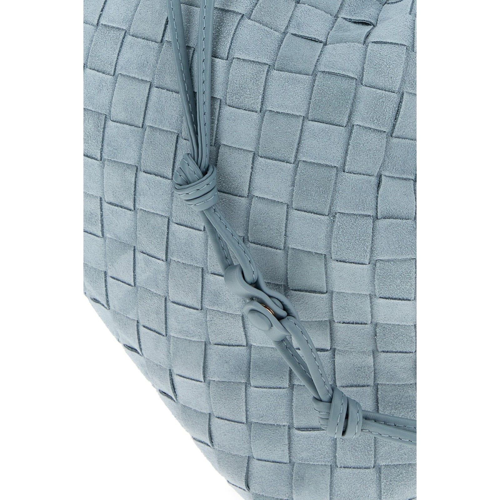 Bottega Veneta BOTTEGA VENETA Dustbag Medium $2600 Light Blue Suede Handbag Size ONE SIZE - 4 Thumbnail
