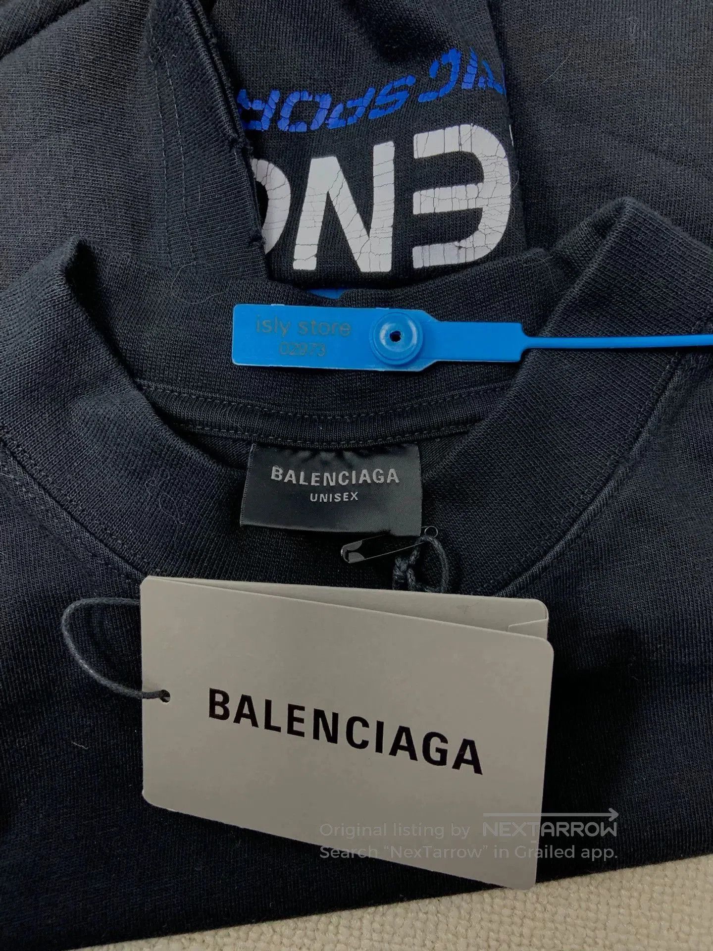 Balenciaga Balenciaga Blue Logo Print Crewneck T-Shirt. Size US XXS / EU 40 - 5 Thumbnail