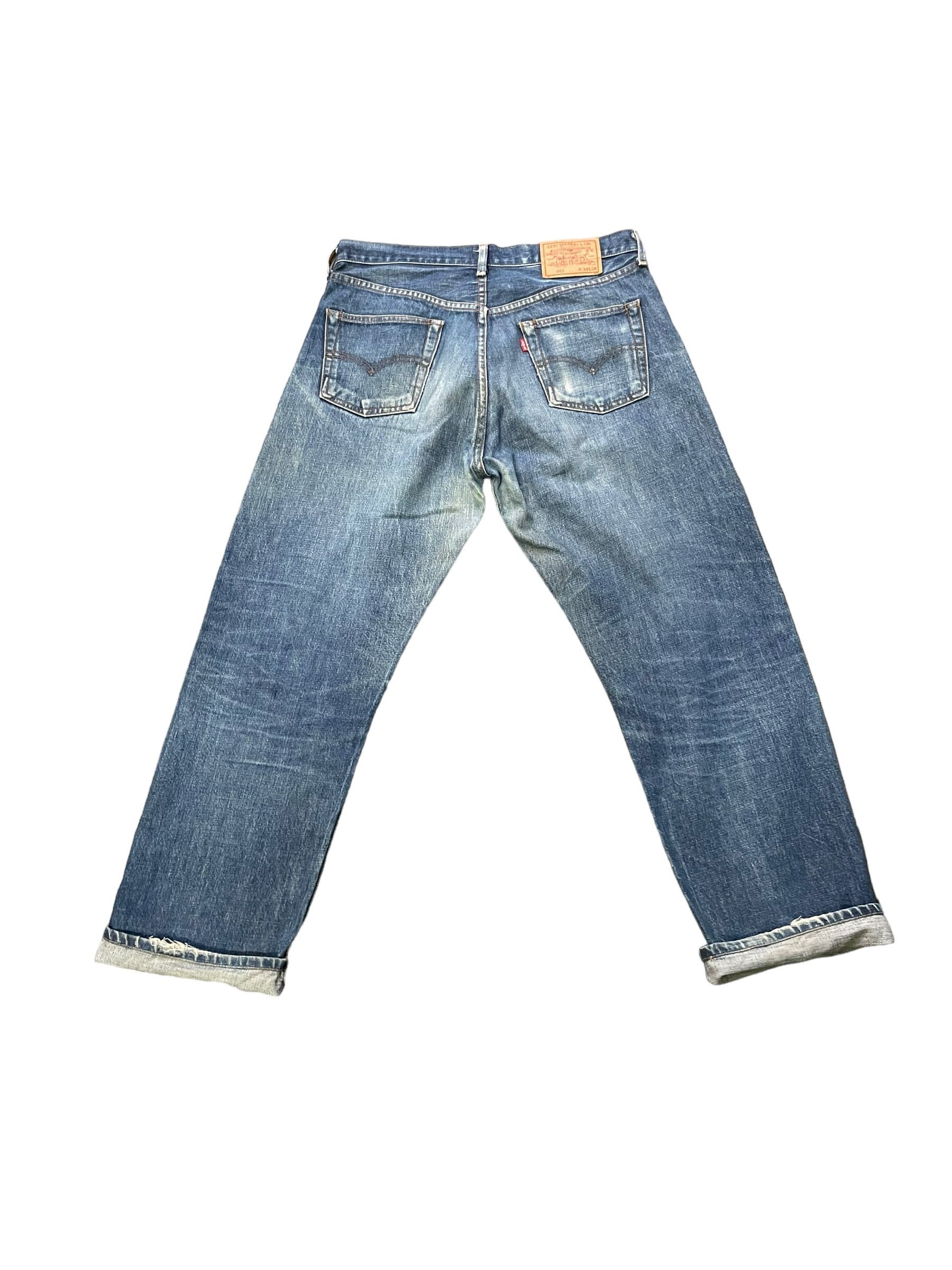 Levi's Vintage Levis 502 XX E Selvedge Distresed Denim Size US 34 / EU 50 - 4 Thumbnail