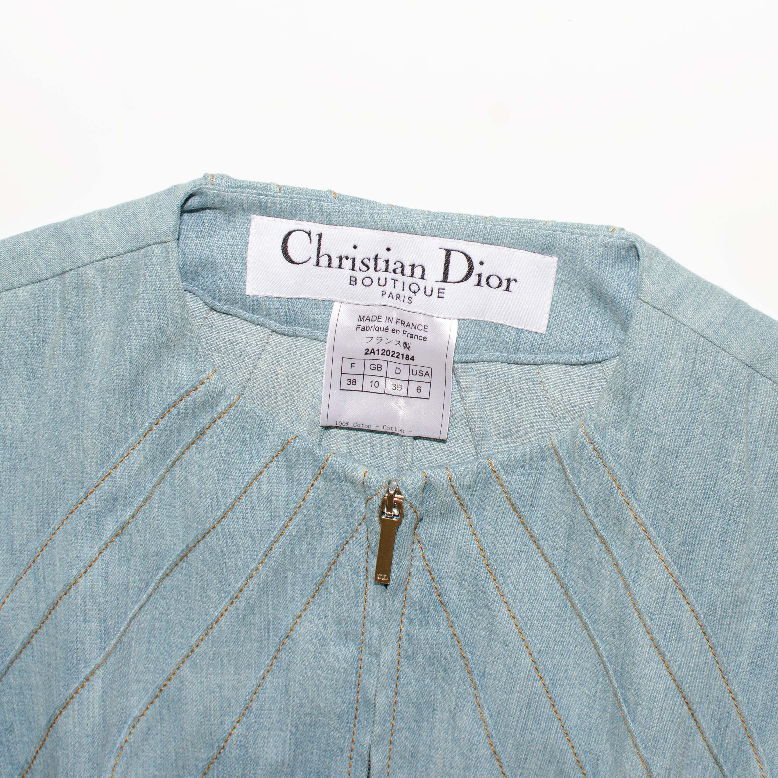 Dior Christian dior by Galliano Spring 2001 Denim Jacket Size S / US 4 / IT 40 - 4 Thumbnail