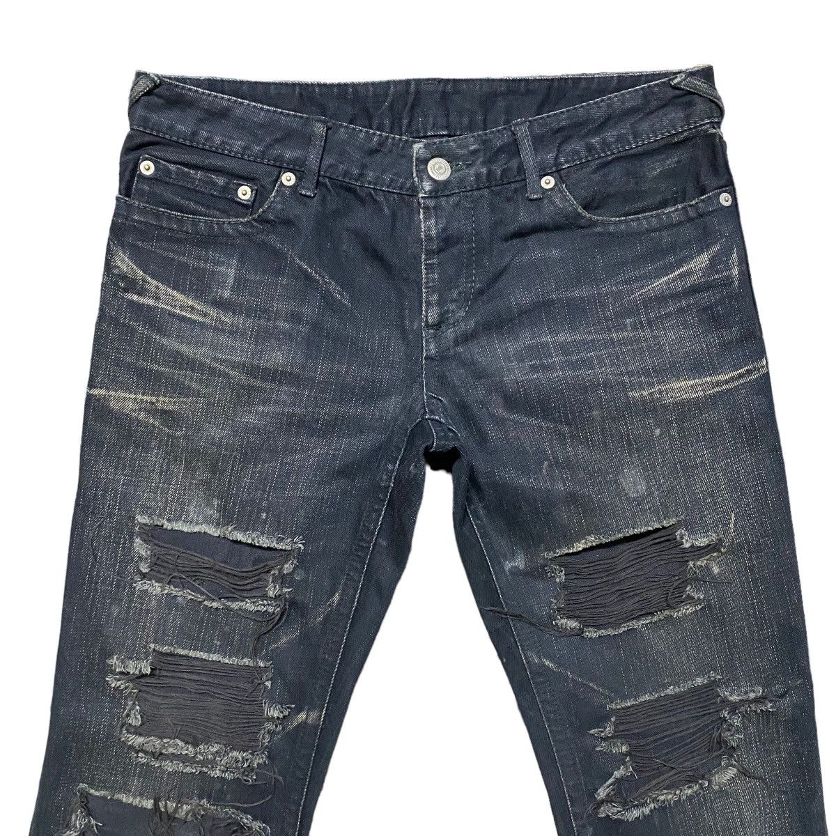 Tornado Mart Tornado Mart Black Denim Thrashed Jeans Size US 30 / EU 46 - 3 Thumbnail