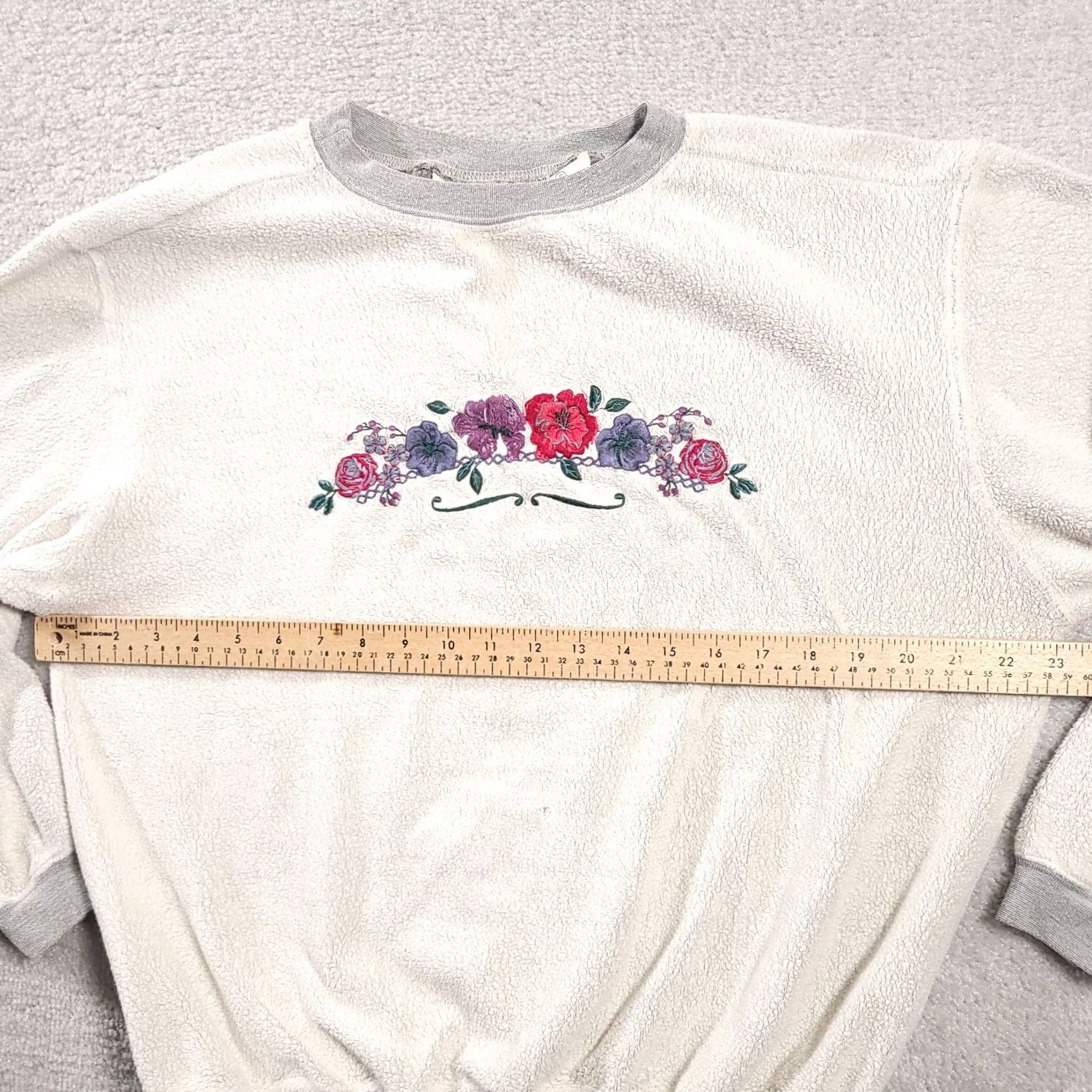 Vintage VINTAGE Christopher & Banks Shirt Womens Small Gray Crew Sweatshirt Floral See PHOTO 90s Men/Women? Size S / US 4 / IT 40 - 4 Thumbnail