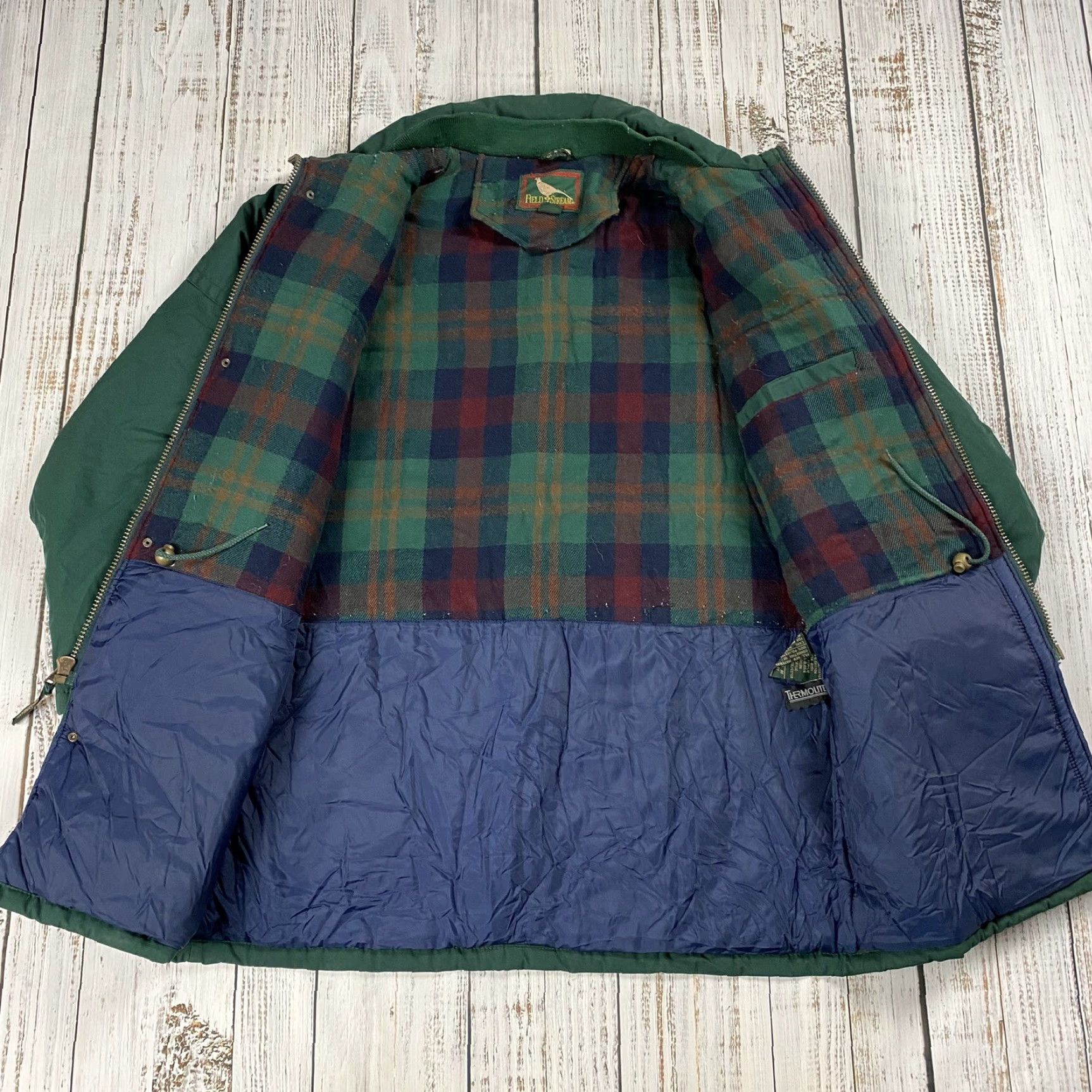 Vintage VINTAGE FIELD & STREAM JACKET Parka Men L Green THERMOLITE FLANNEL LINED Workwear Ski Hunting Fishing 90s Size US L / EU 52-54 / 3 - 5 Thumbnail