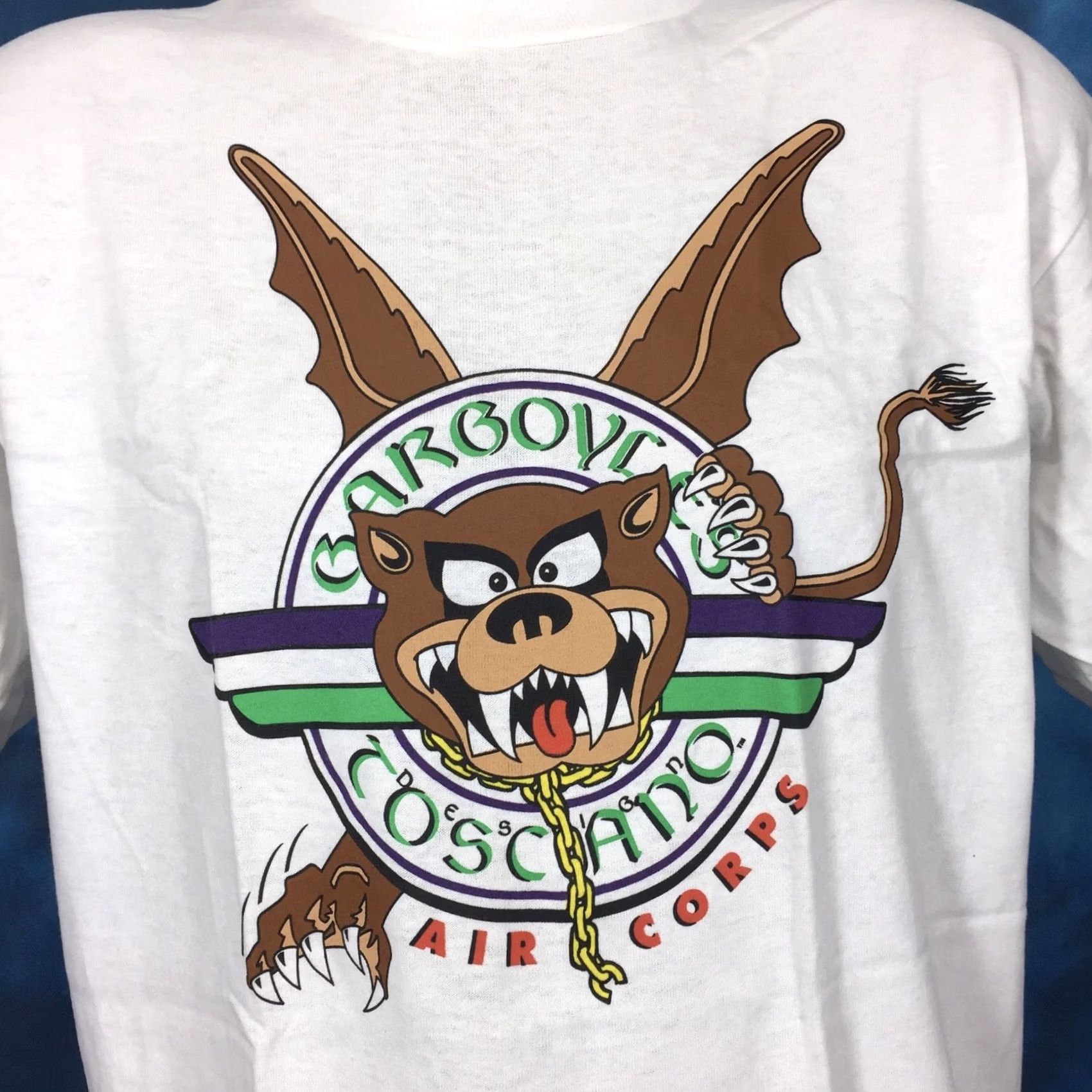 Fruit Of The Loom vtg 90s UNITED STATES ARMY AIR CORPS GARGOYLES TOSCANO T-Shirt L White Men Short Sleeve Crew Neck Cotton Vintage XL? Size US L / EU 52-54 / 3 - 5 Thumbnail