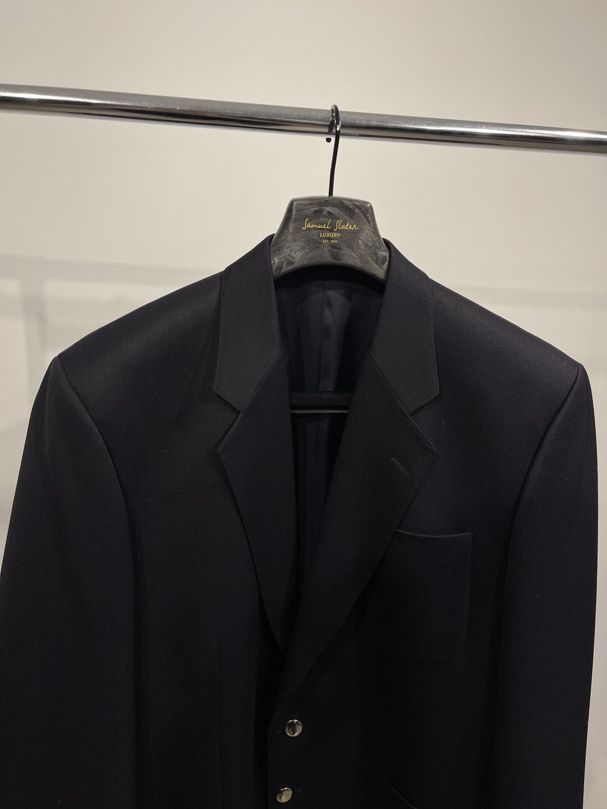 Vintage Thomas Deas black Wool Blend Blazer classic jacket 42R Size 42R - 4 Thumbnail