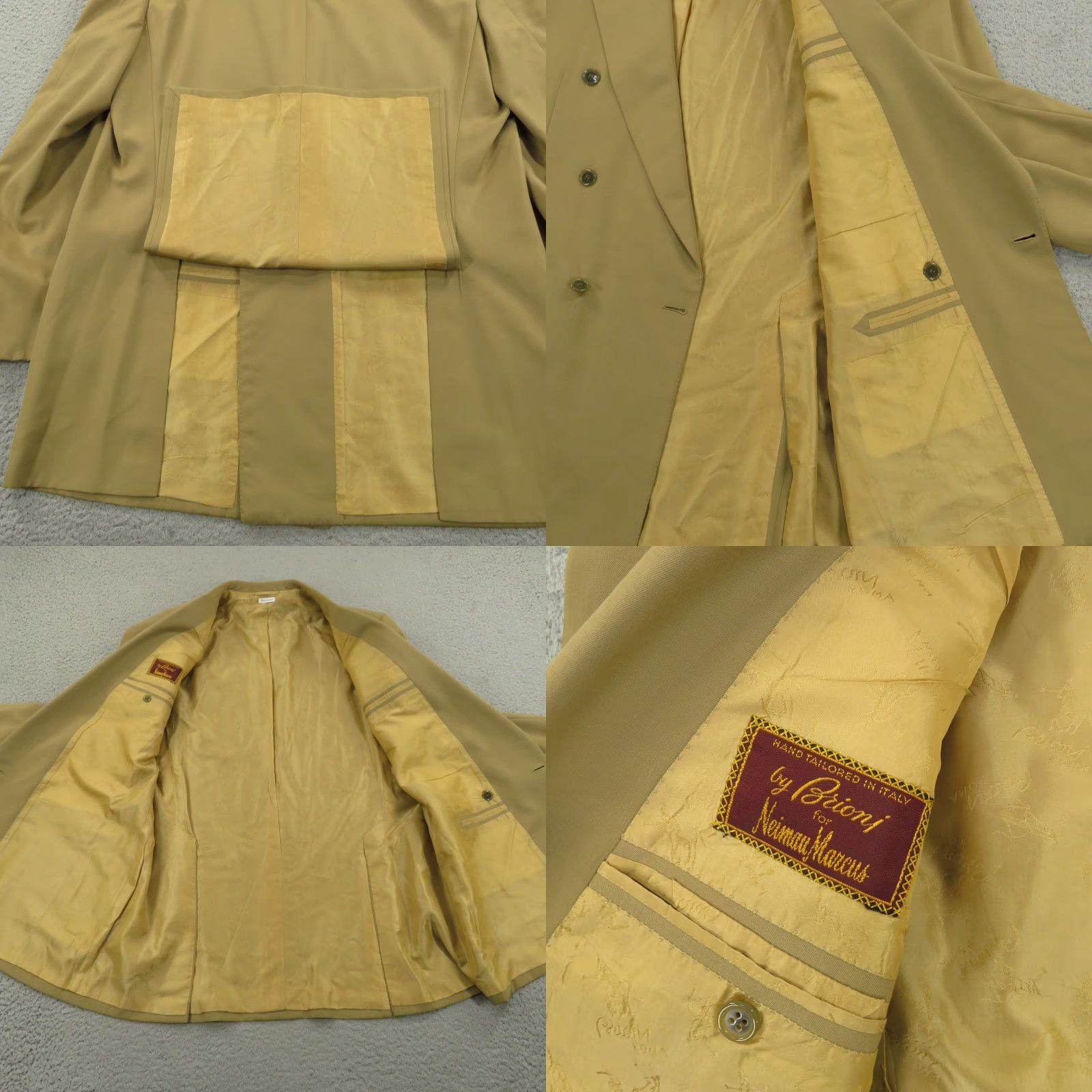Brioni Brioni Blazer 44L Tan Wool 6 Button Double Breasted Sport Coat Jacket Six Khaki Mens Regular Jacket Size 44R - 9 Thumbnail