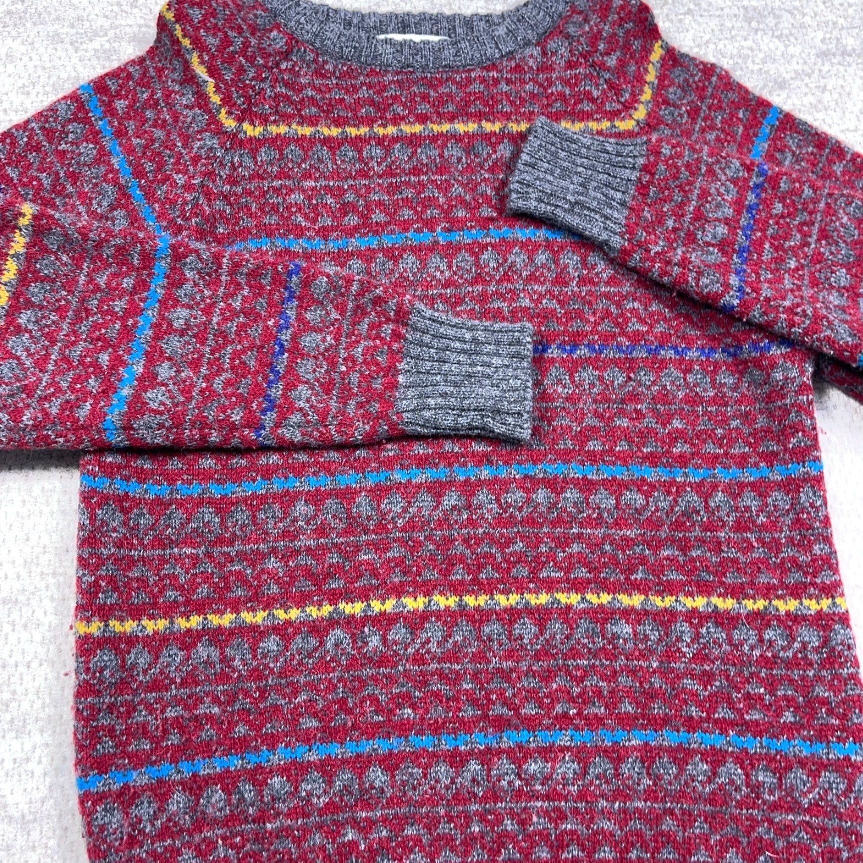 McGregor VINTAGE McGregor Sweater Geometric Knit Wool Red Mens Medium Crew Neck 90s Classic Logo Geometric Pattern 90s Mens Size US M / EU 48-50 / 2 - 5 Thumbnail