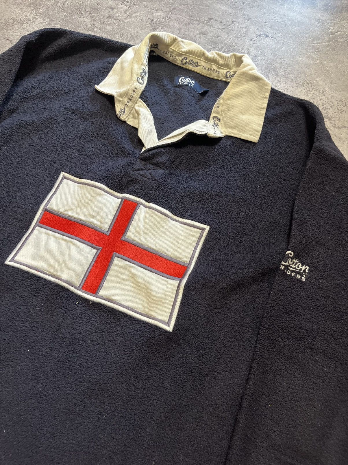 Cotton Traders Vintage England rugby fleece long sleeve shirt Size US L / EU 52-54 / 3 - 2 Thumbnail