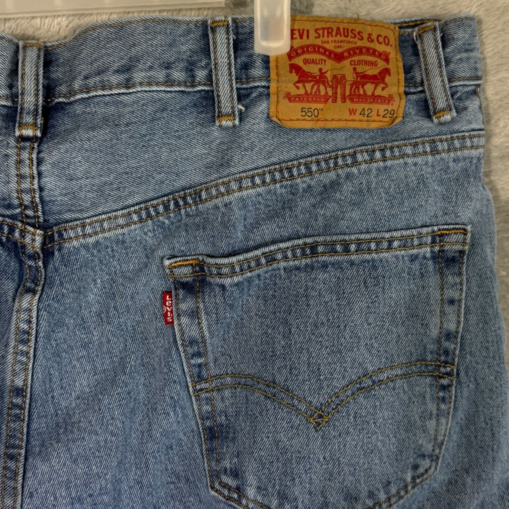 Levi's Levi’s 550 Relaxed Straight Jeans Men 42x29 Blue Denim Medium Wash Size US 42 / EU 58 - 7 Thumbnail