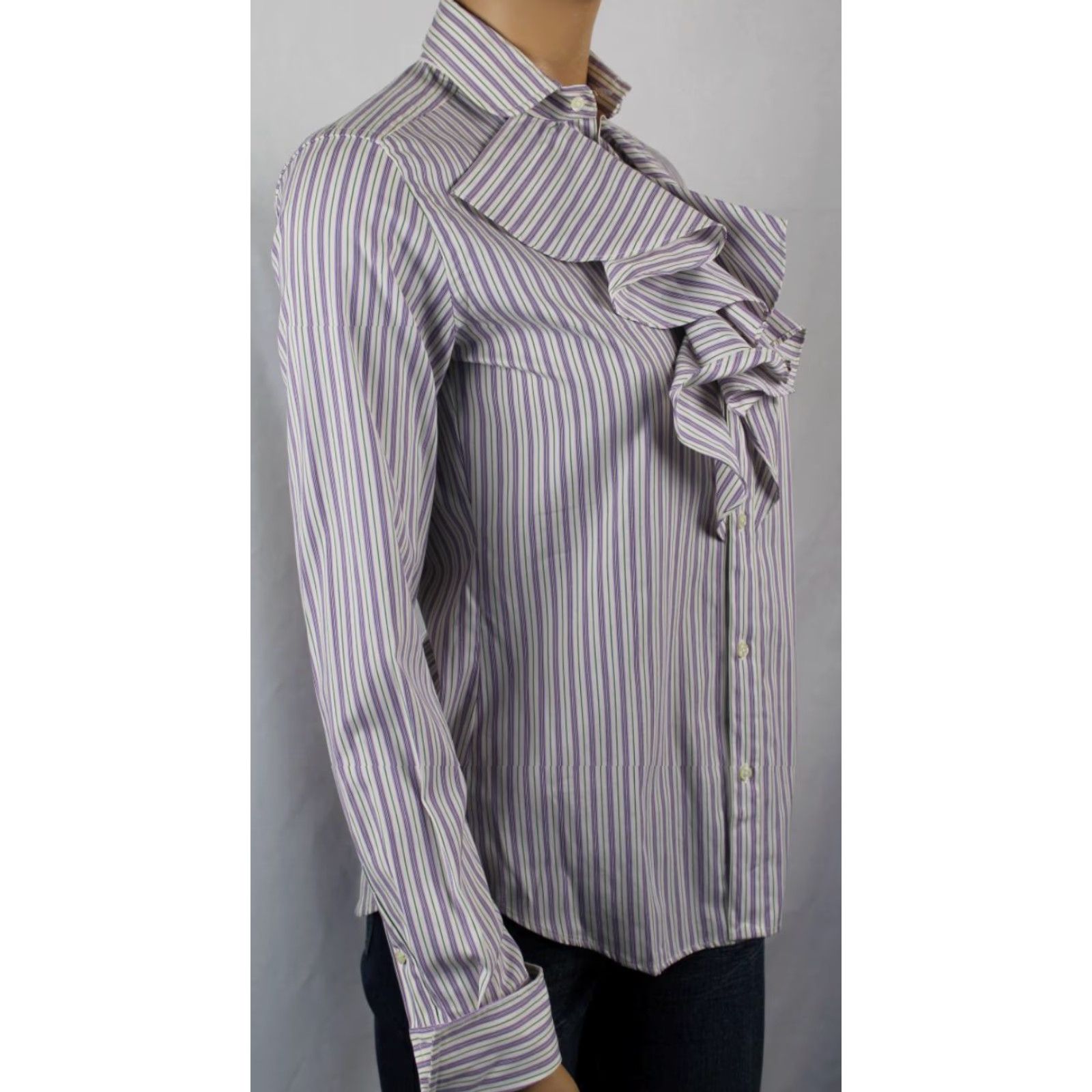 Ralph Lauren Ralph Lauren PURPLE RUFFLE SHIRT BLOUSE NWT 8 Size M / US 6-8 / IT 42-44 - 2 Thumbnail