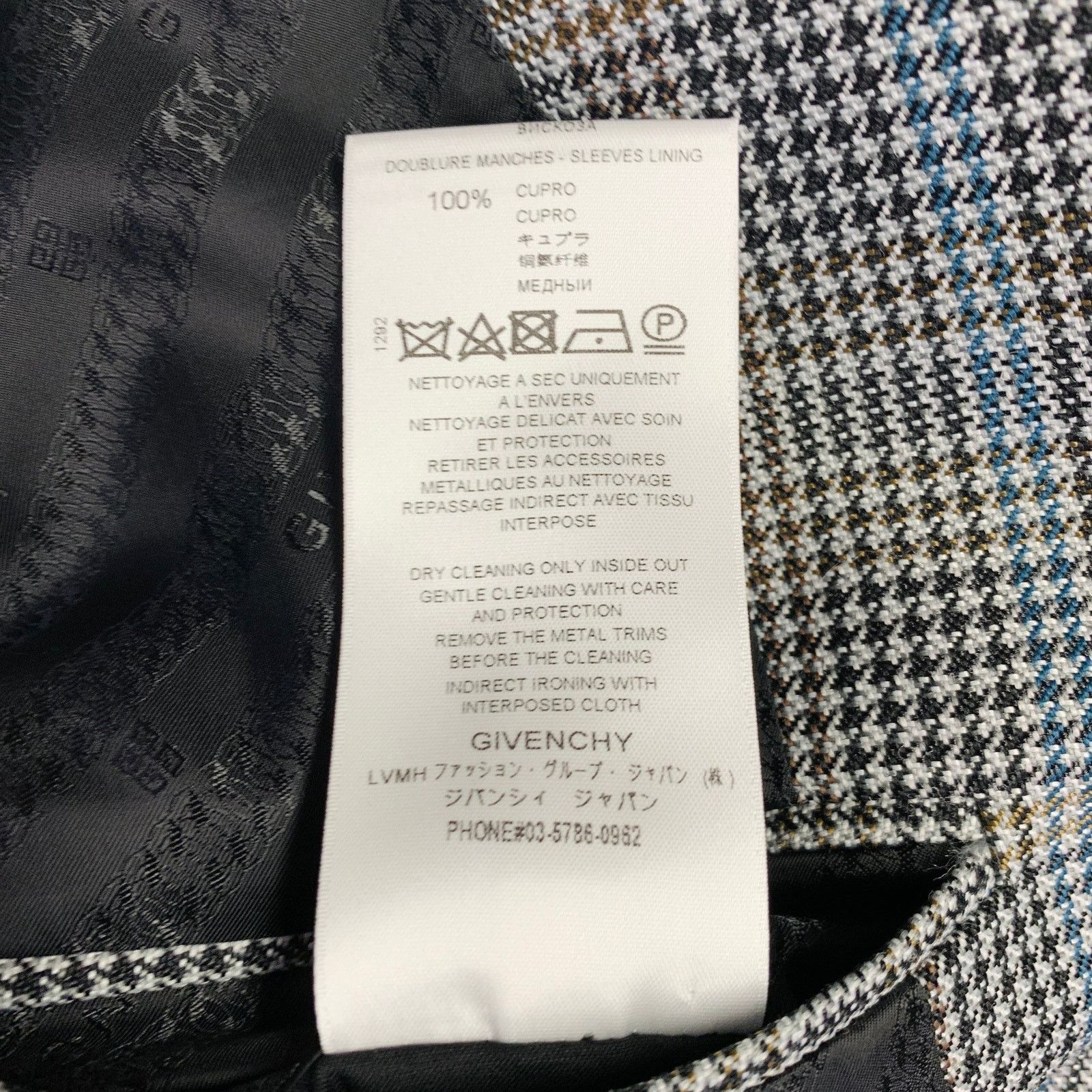 Givenchy Grey Black Purple Plaid Contrast Trim Wool Blend Sport Coat Size 38R - 9 Thumbnail