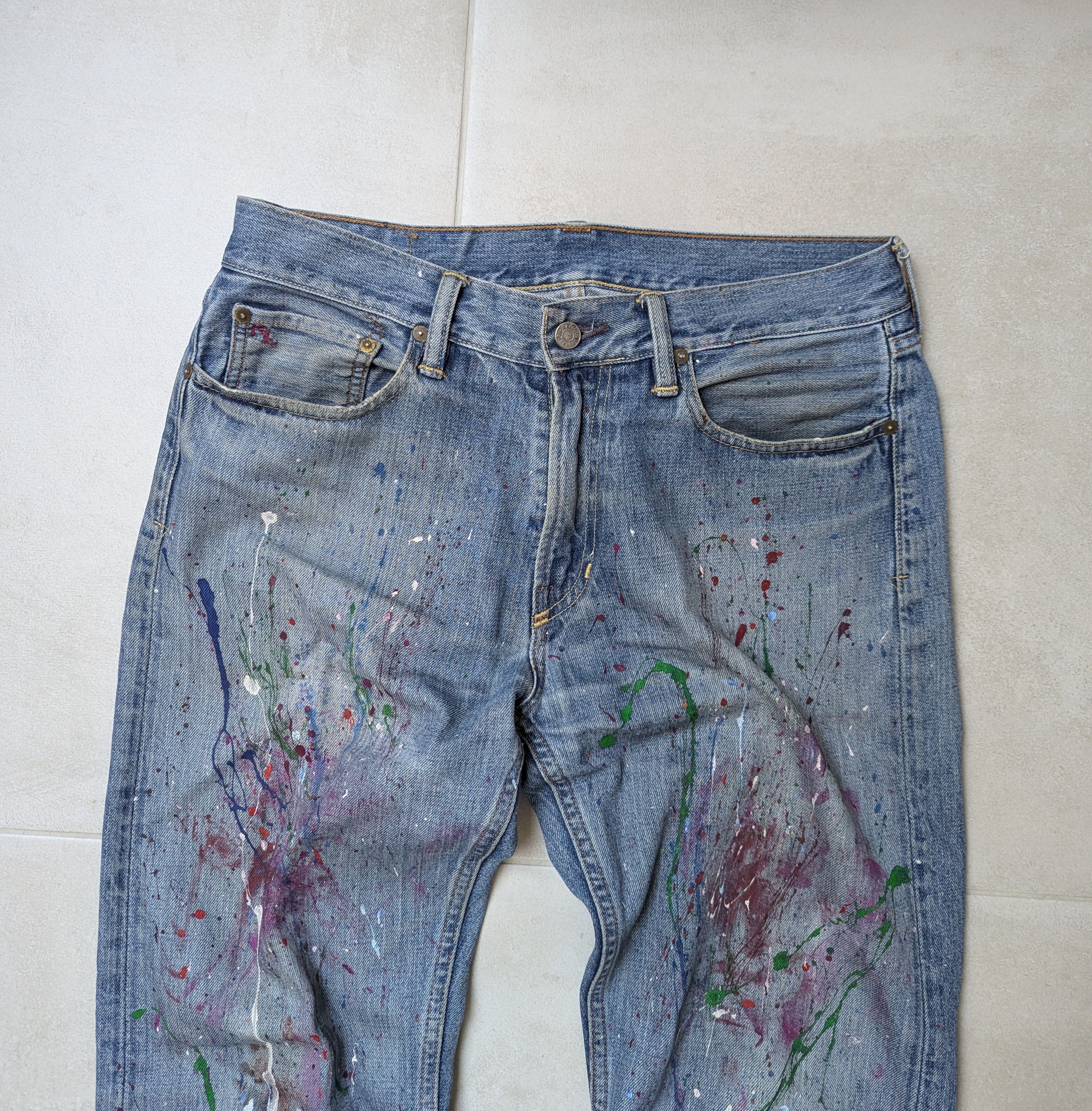 Ralph Lauren × Vintage Ralph Lauren CUSTOM Paint Splatter Jeans Size US 32 / EU 48 - 3 Thumbnail
