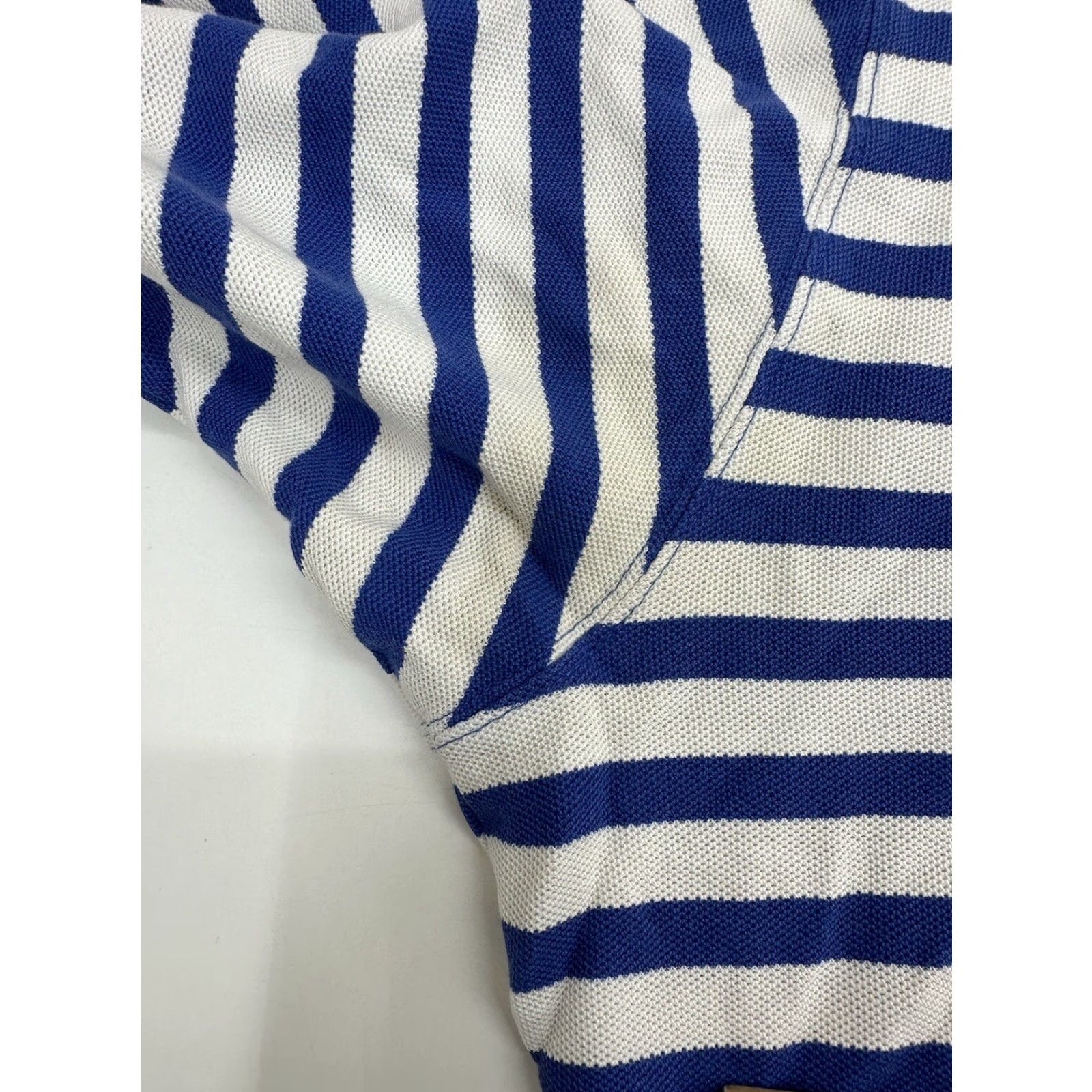 Vintage L.L. Bean Mens Polo Shirt Size XL Blue White Stripped Short Sleeve Collard VTG Size US XL / EU 56 / 4 - 5 Thumbnail