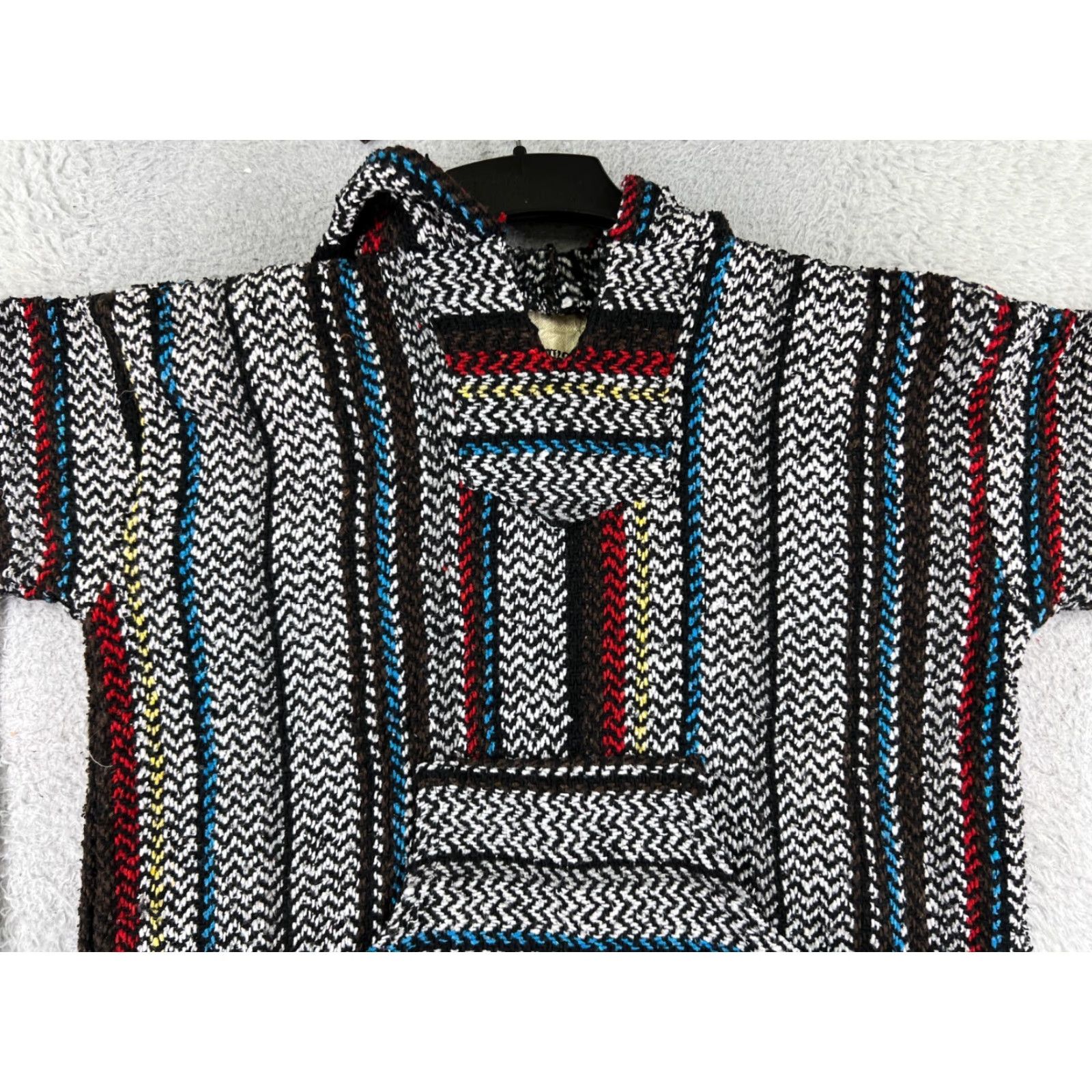 Vintage Knotts Baja Hoodie Men Small Gray Blue Acrylic Drug Rug Mexico Poncho Hoodie Pullover Casual Size US S / EU 44-46 / 1 - 6 Thumbnail