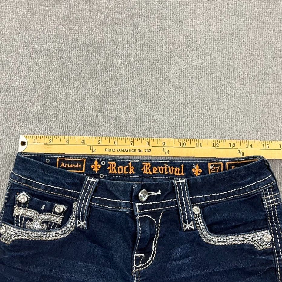 Vintage Rock Revival Bootcut Jeans Womens Size 27 28x30 Blue Denim Rhinestone Size 27" / US 4 / IT 40 - 4 Thumbnail