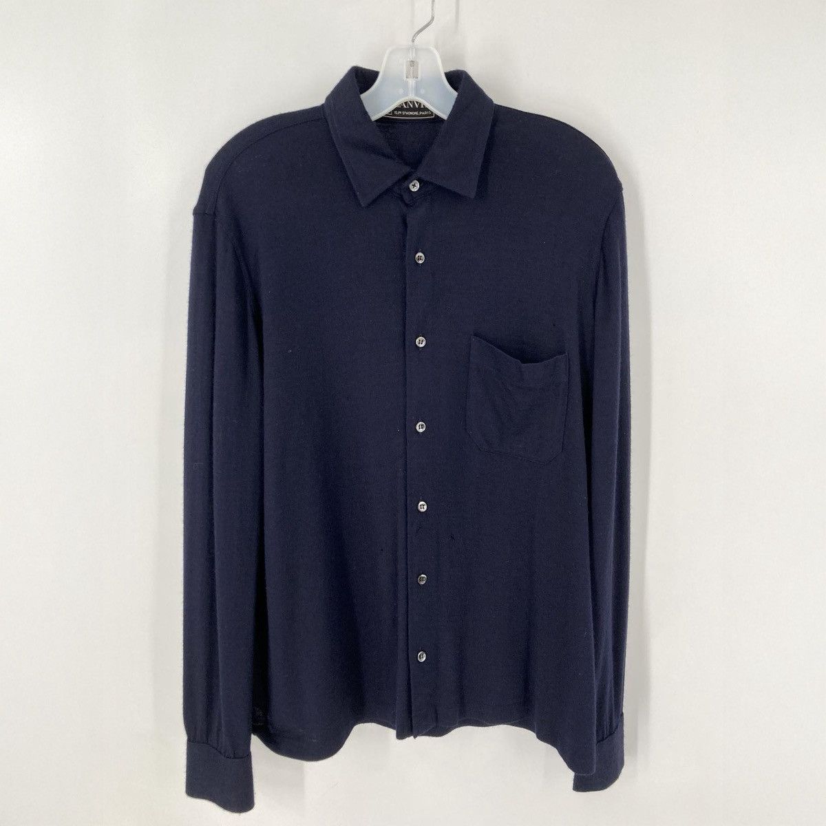 Entrupy Lanvin Italy Navy Long Sleeve Button-up Mens Shirt