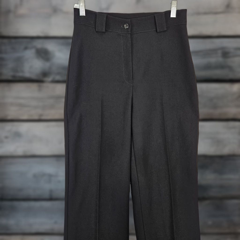 Joseph Ribkoff Joseph Ribkoff Womens Wide Leg Pants Sz 4 Black High Rise Cuffed Dress Pants Size 27" / US 4 / IT 40 - 1 Thumbnail